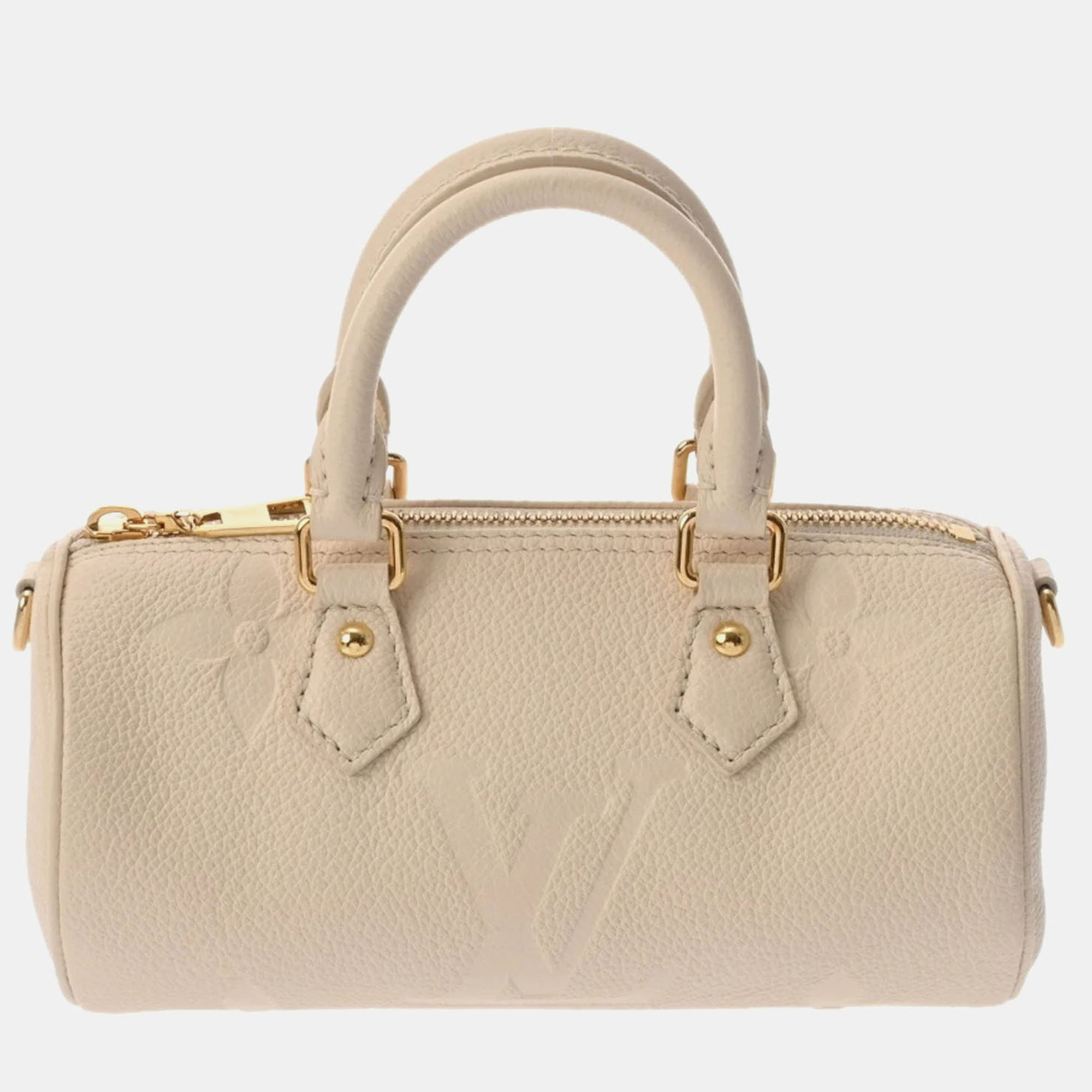 

Louis Vuitton Papillon BB Monogram Empreinte Boston Bag, White