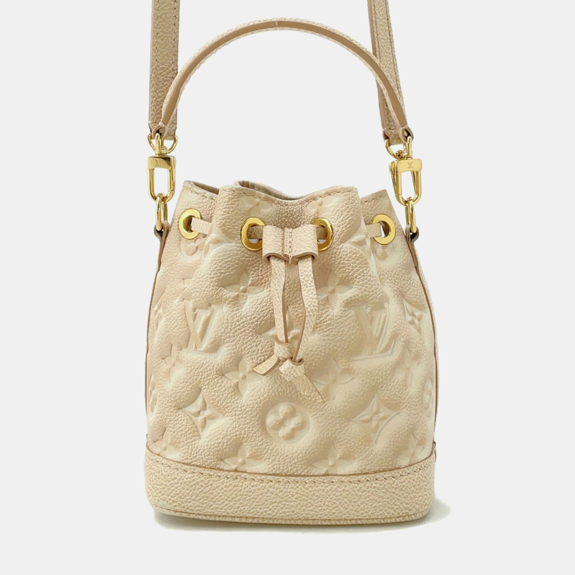 

Louis Vuitton Nano Noe Summer Stardust Monogram Empreinte Leather Handbag, Beige