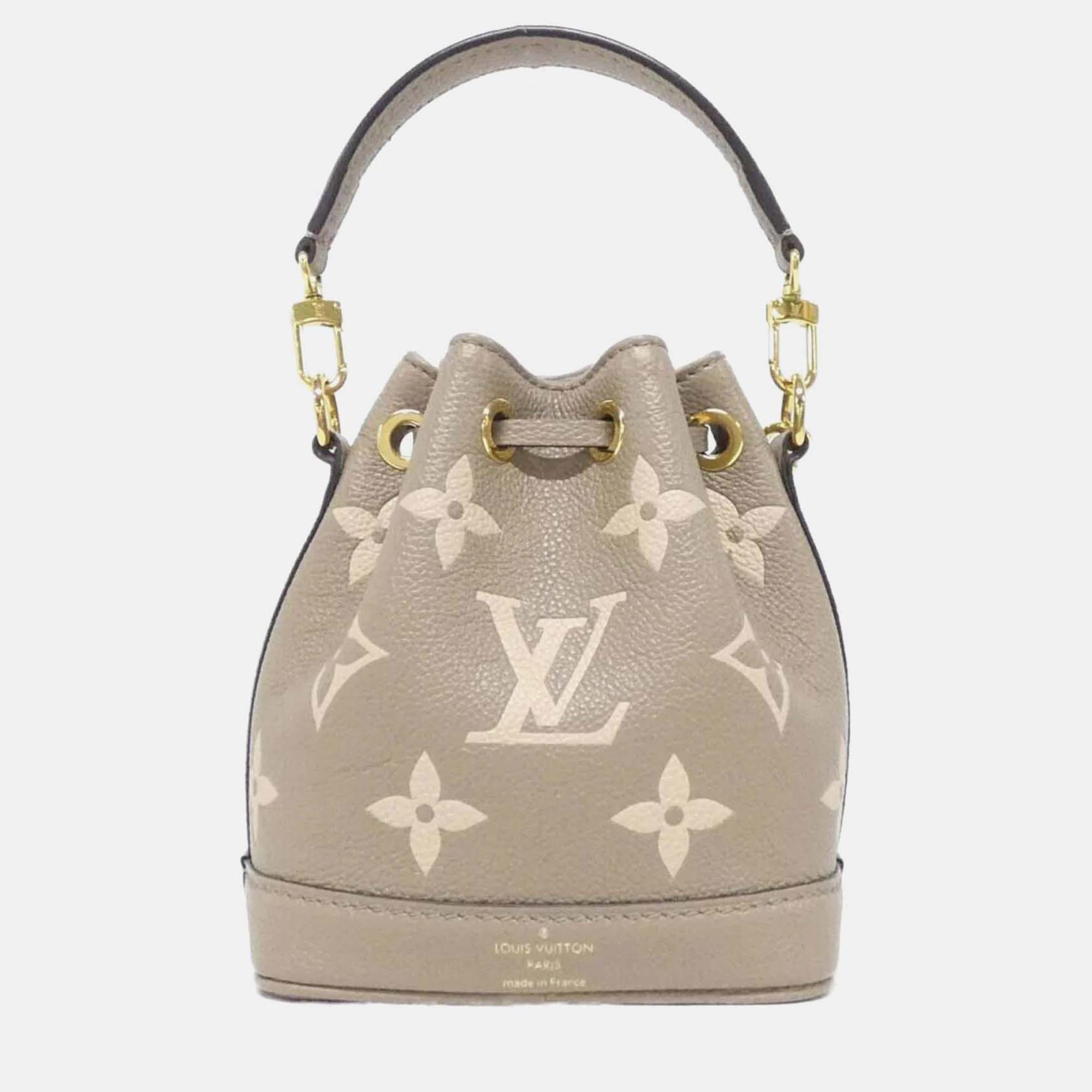 

Louis Vuitton Nano Noe Bicolor Monogram Empreinte Shoulder Bag, Beige