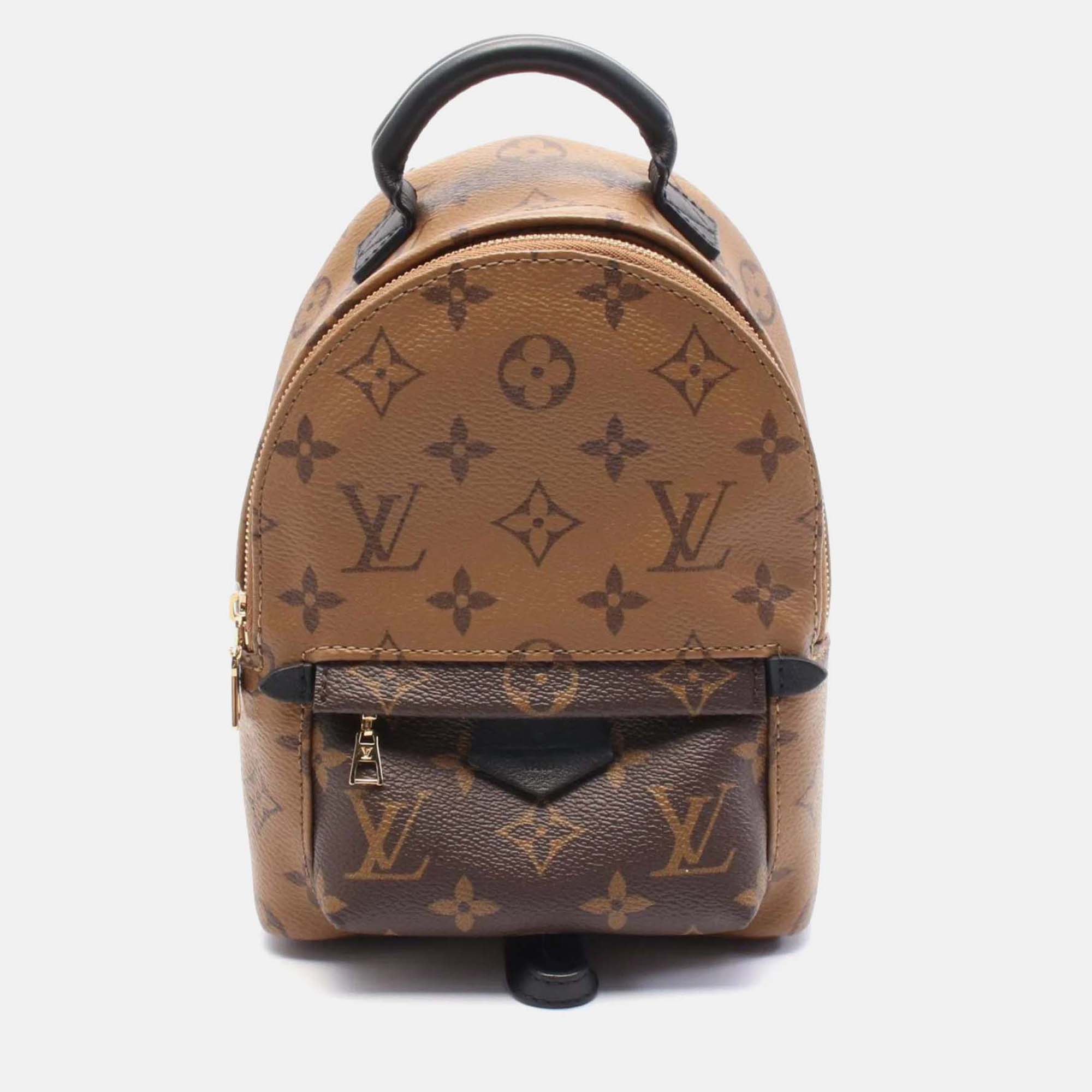 

Louis Vuitton Palm Springs Mini Brown Coated Canvas Leather Monogram Reverse Backpack