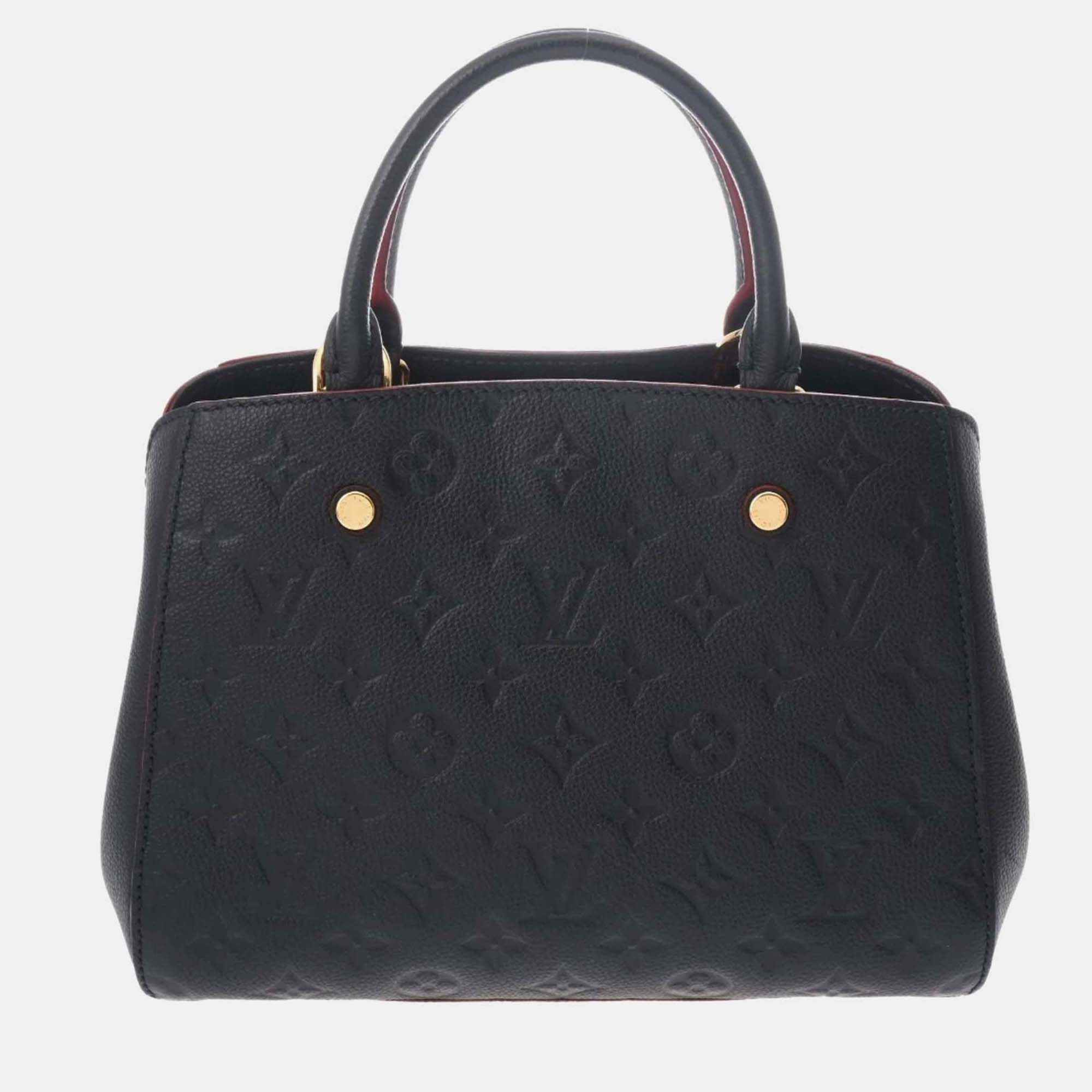

Louis Vuitton Montaigne BB Monogram Empreinte Leather Handbag, Black