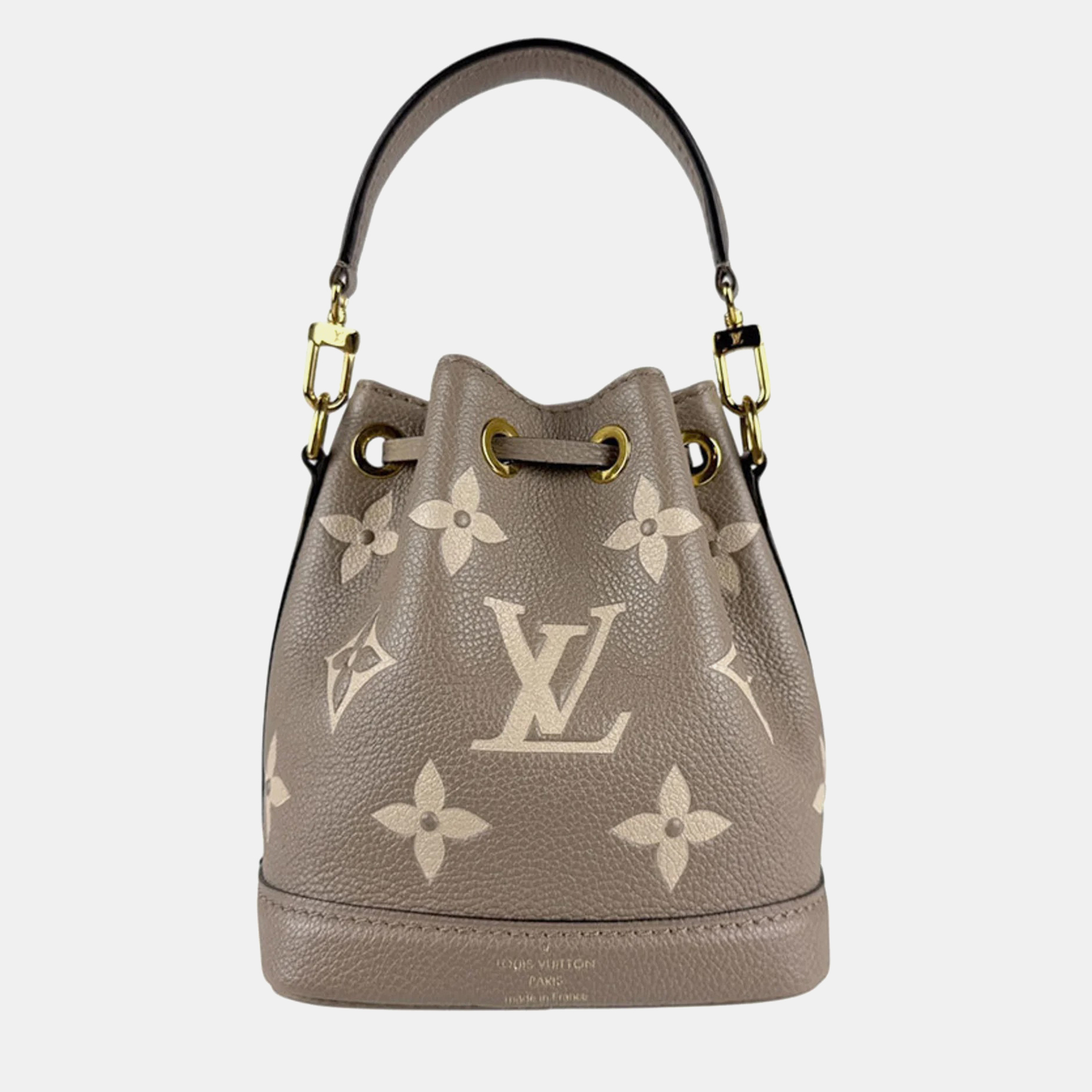 

Louis Vuitton Nano Noe Bicolor Monogram Empreinte Shoulder Bag, Cream