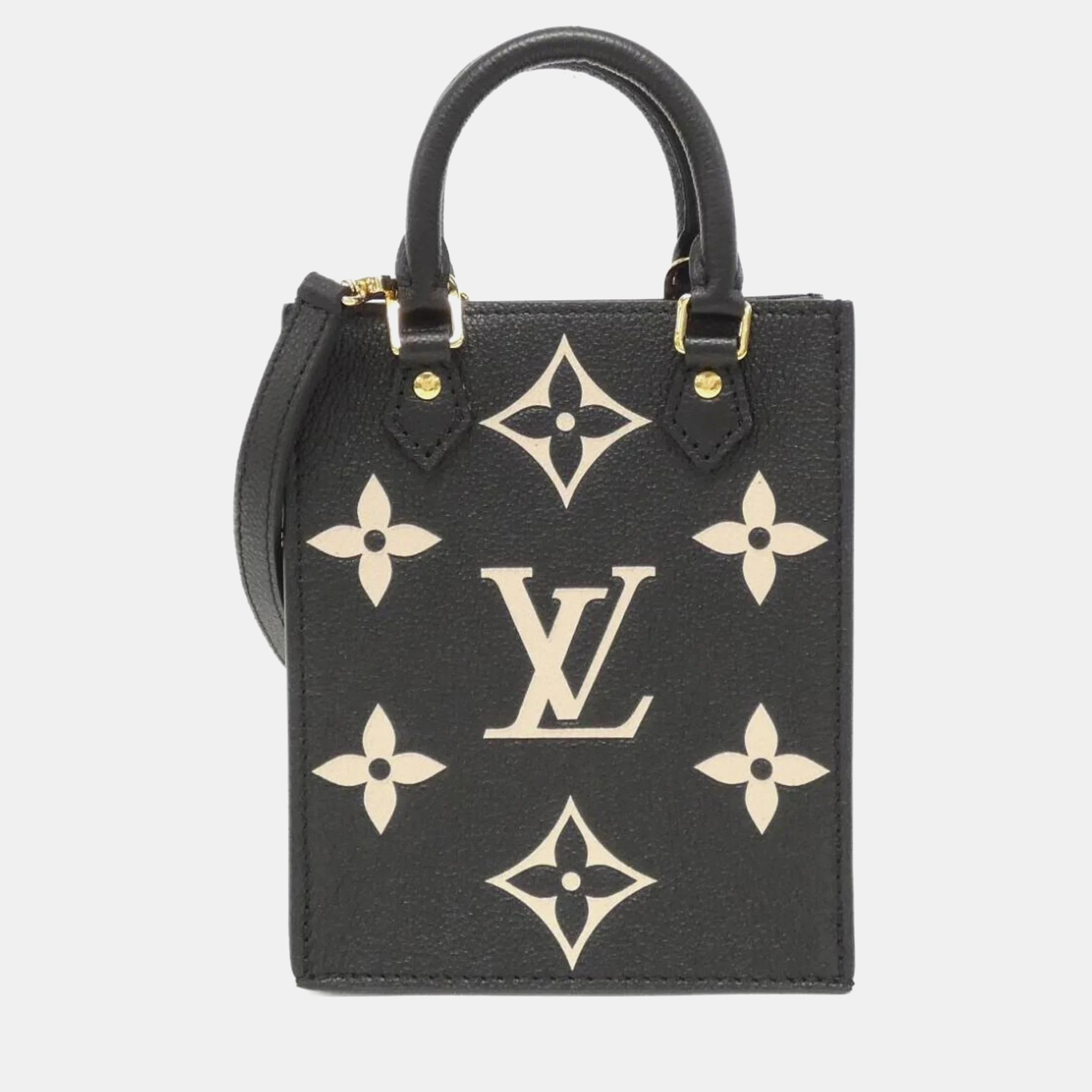

Louis Vuitton Sac Plat Petite Bicolor Monogram Empreinte Shoulder Bag, Beige