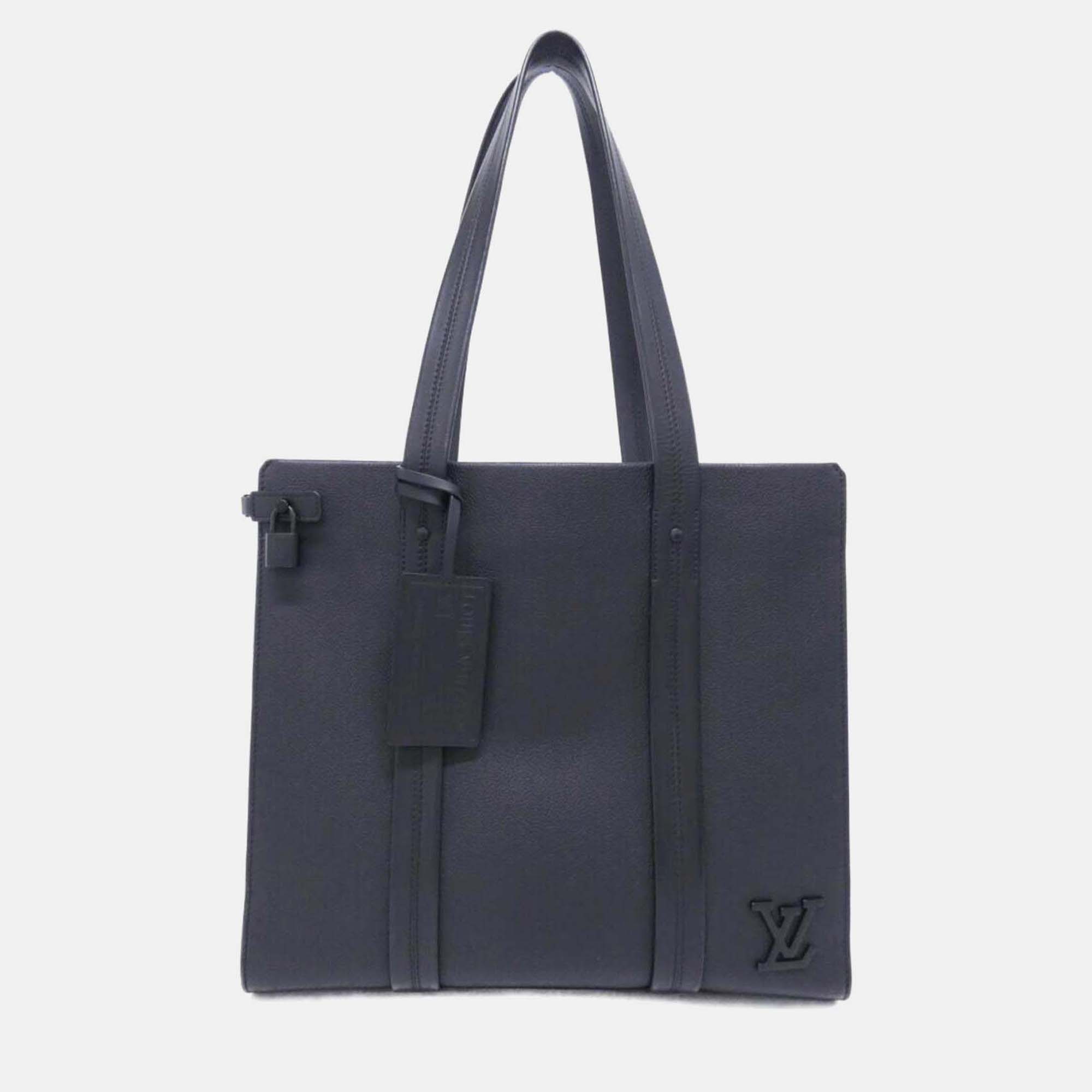 

Louis Vuitton Aerogram Take Off Black Leather Tote Bag