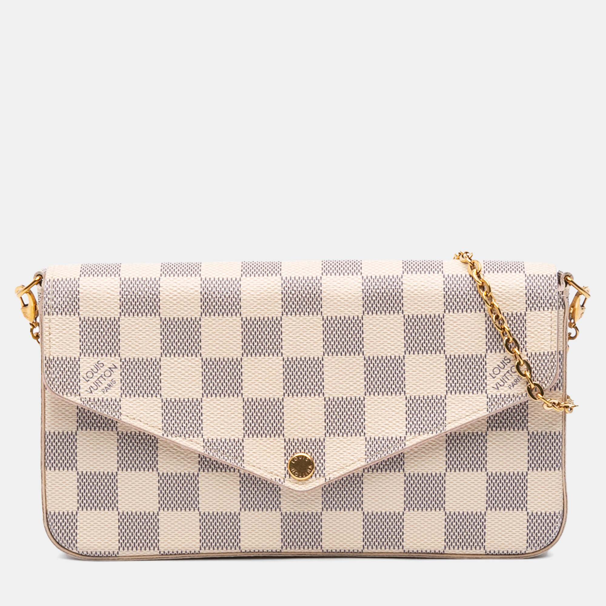 

Louis Vuitton White Damier Azur Pochette Felicie