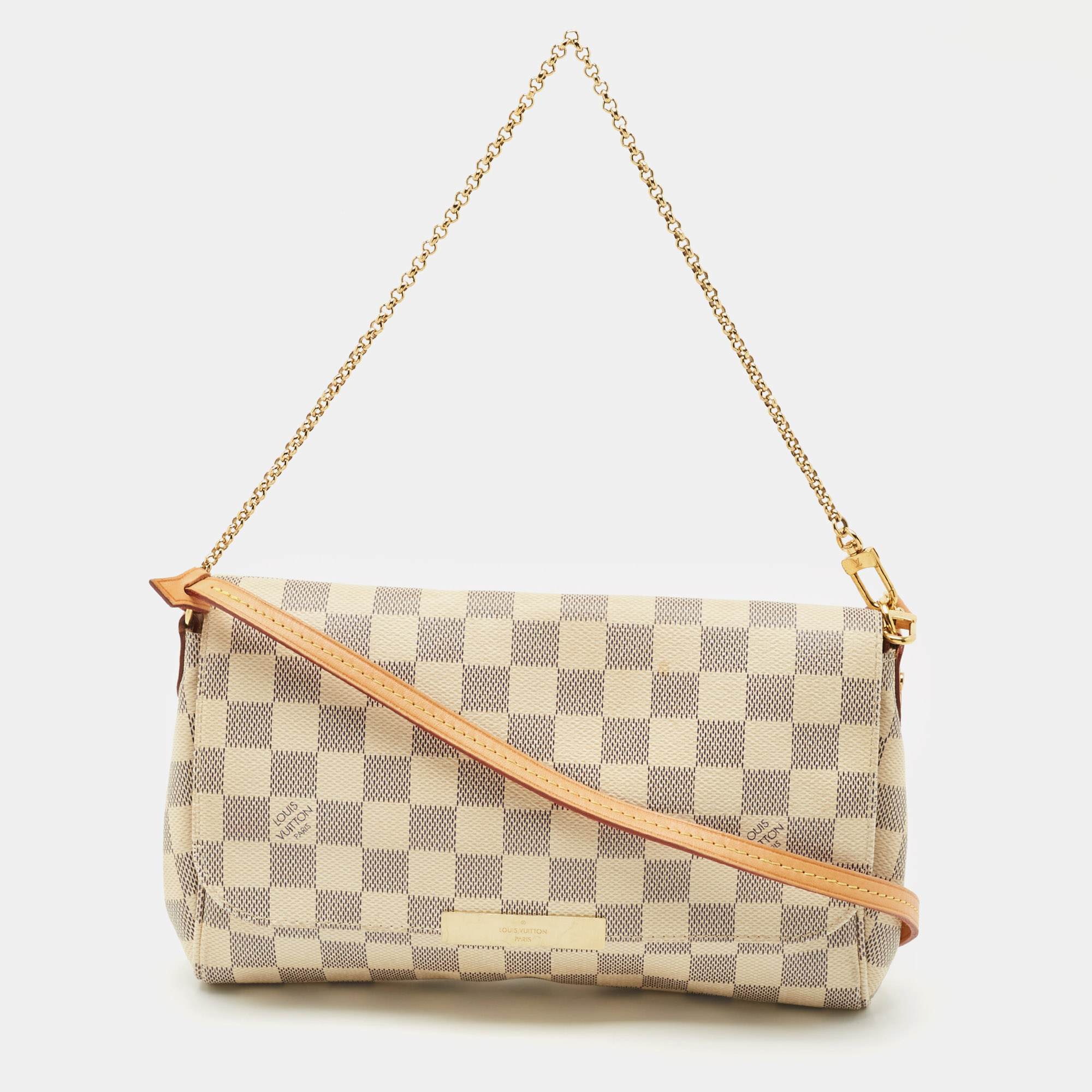 

Louis Vuitton Damier Azur Canvas Favorite MM Bag, White