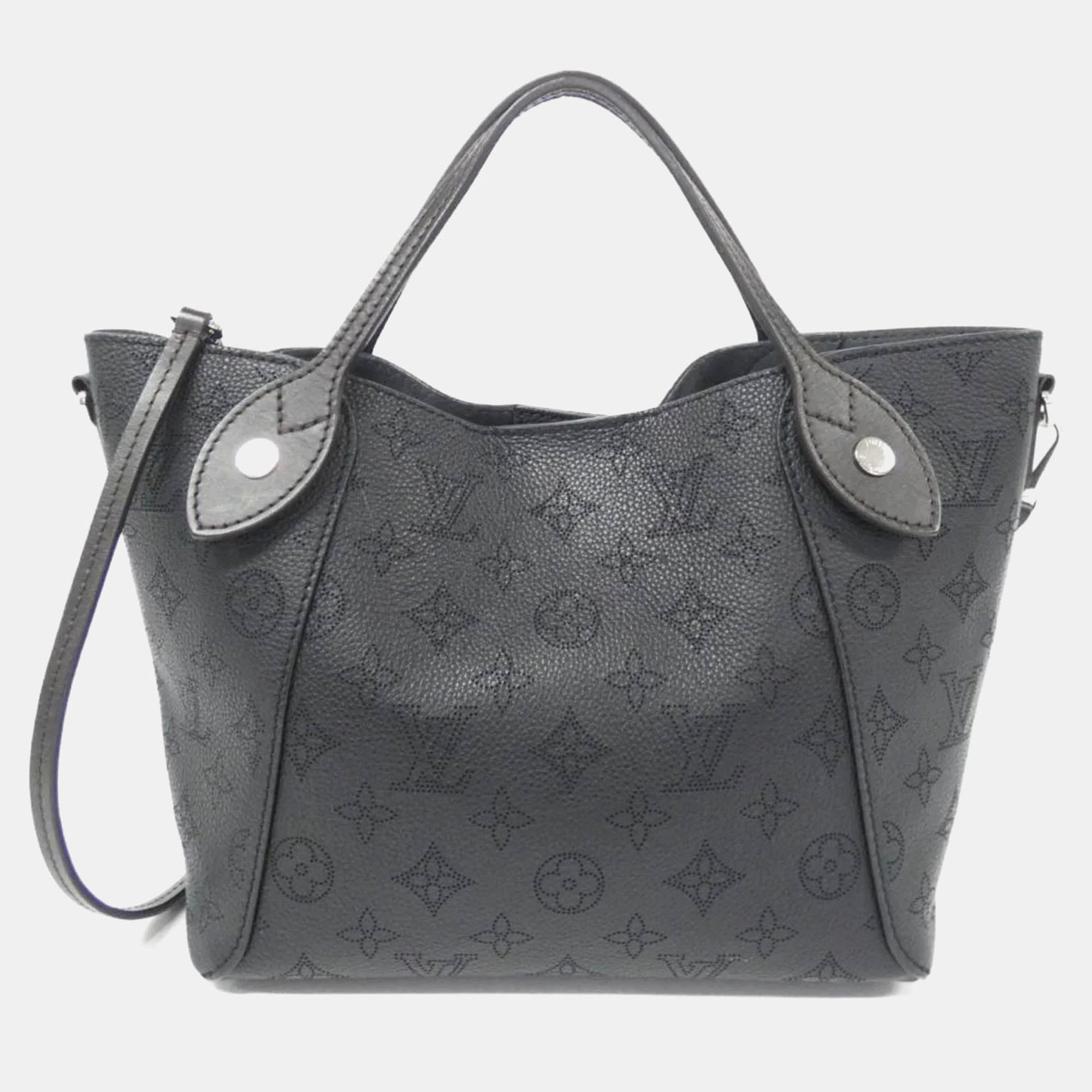 

Louis Vuitton Hina PM Black Mahina Leather Tote Bag