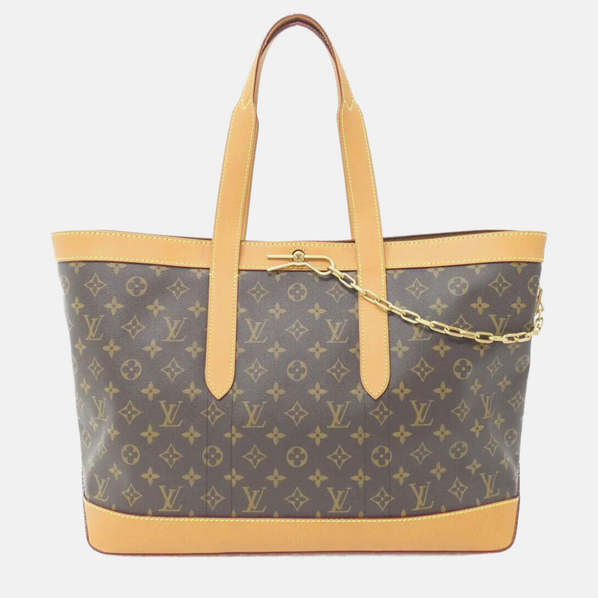 Pre-owned Louis Vuitton Voyage Monogram Canvas Tote Bag In Brown