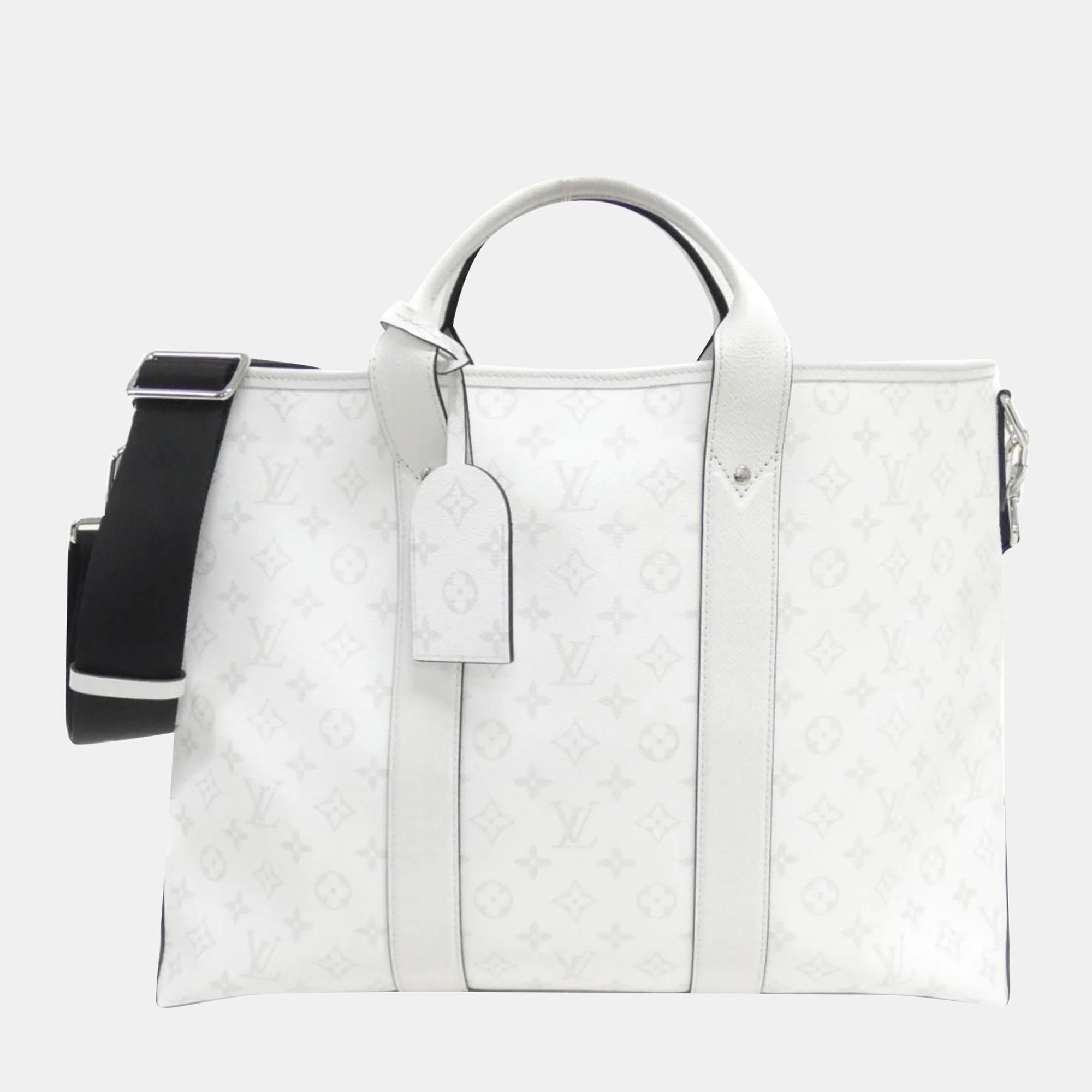 

Louis Vuitton Weekend White Taiga Leather Tote Bag