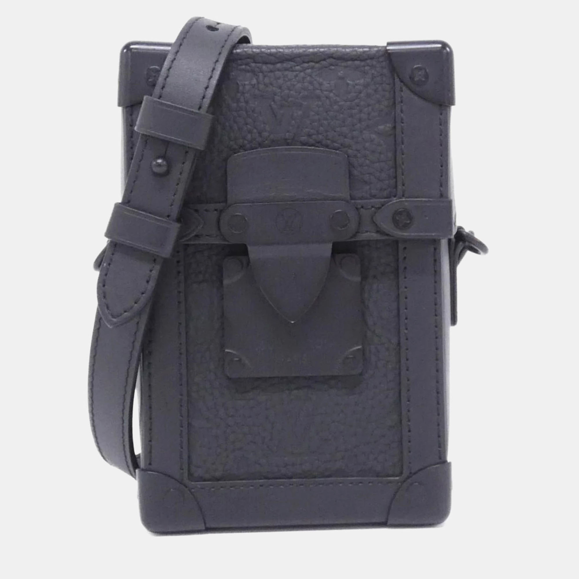 

Louis Vuitton Vertical Trunk Black Taurillon Monogram Leather Shoulder Bag