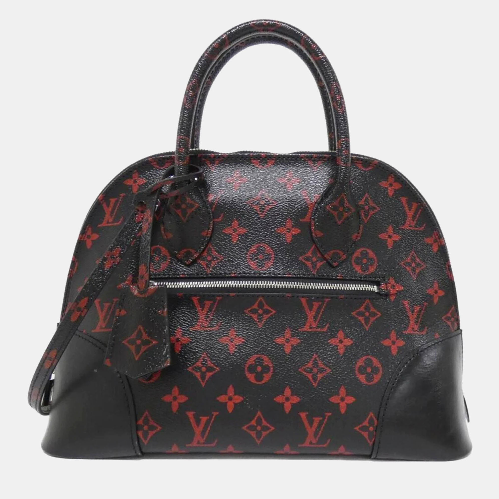 Pre-owned Louis Vuitton Alma Pm Black/rouge Monogram Canvas And Leather Shoulder Bag