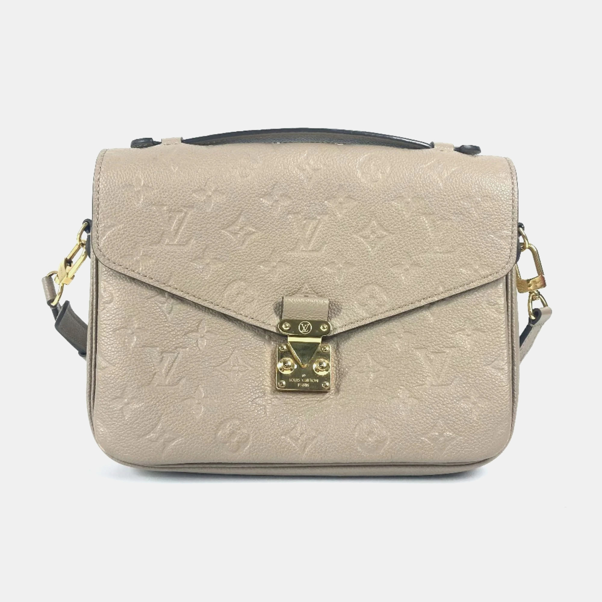 

Louis Vuitton Pochette Metis Tourterelle Beige Monogram Empreinte Leather Shoulder Bag