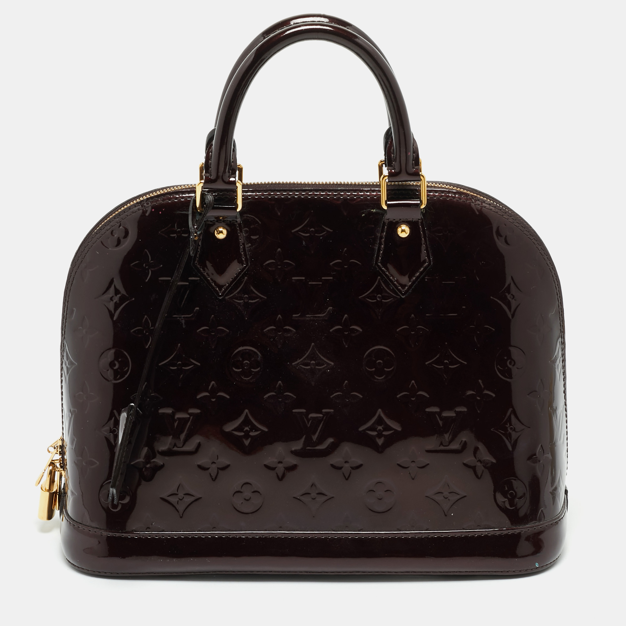 

Louis Vuitton Amarante Monogram Vernis Alma PM Bag, Burgundy