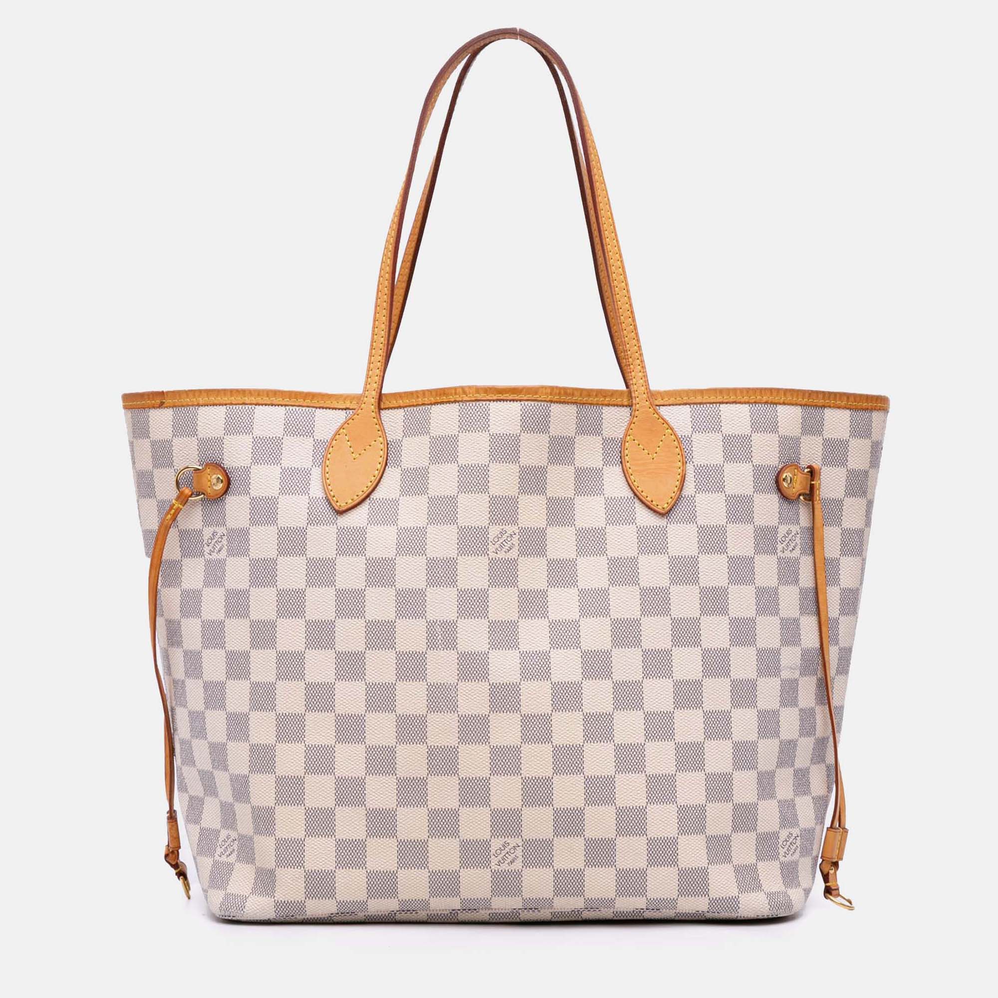 

Louis Vuitton White Damier Azur Neverfull MM