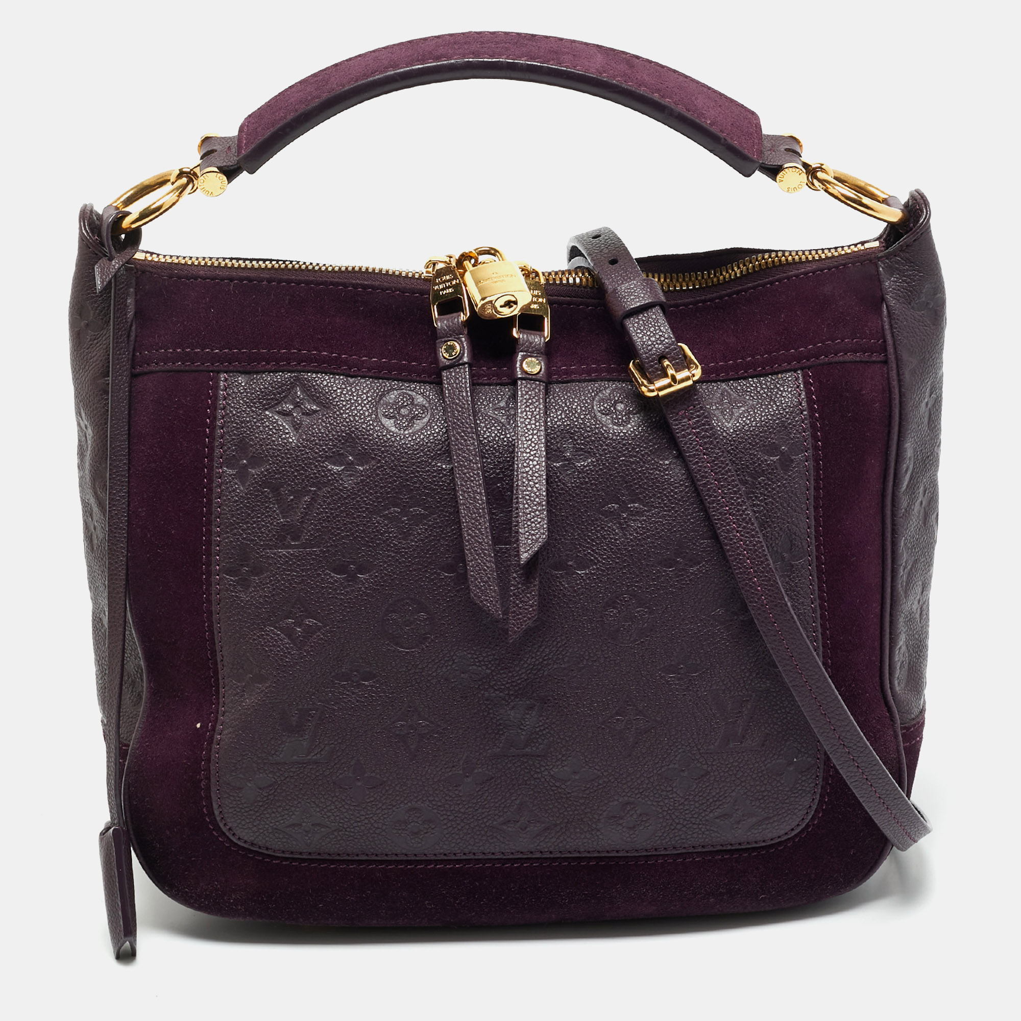 

Louis Vuitton Aube Monogram Empreinte Leather Audacieuse PM Bag, Purple