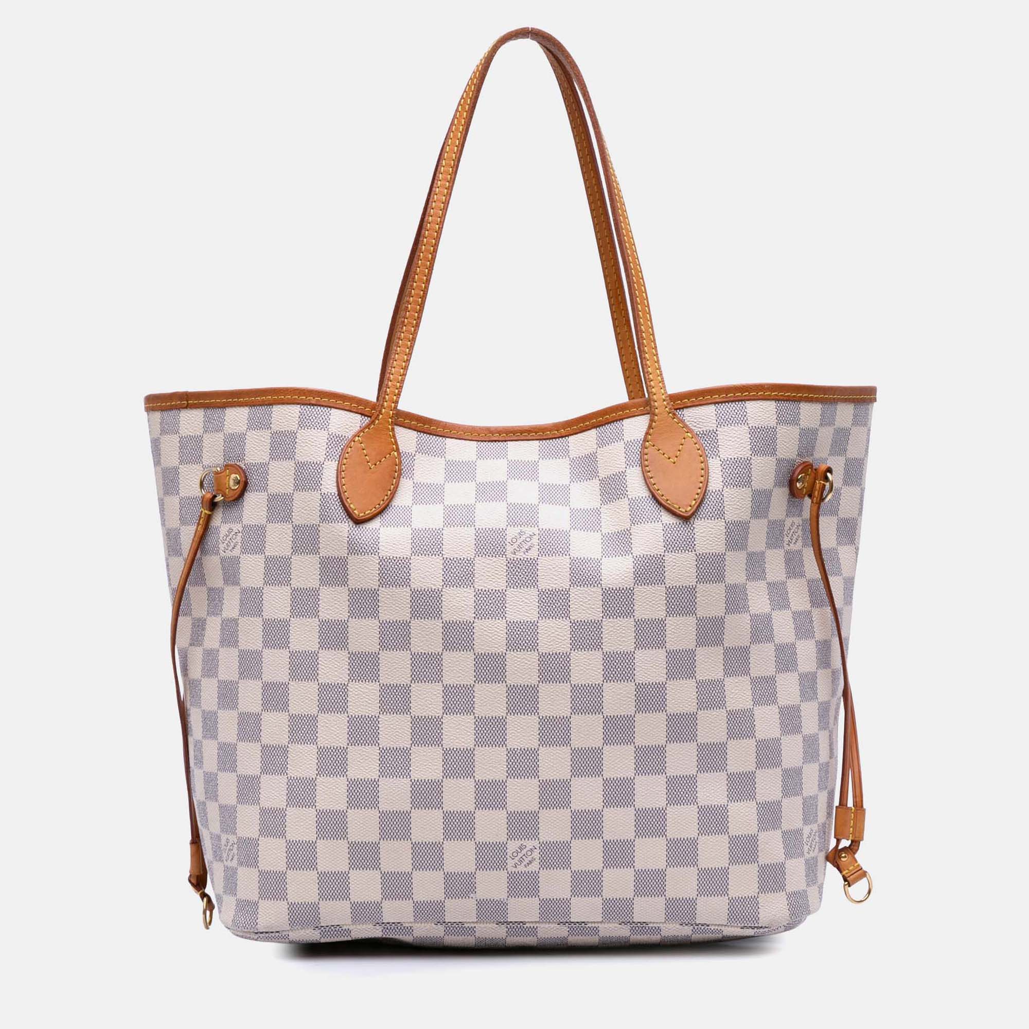 

Louis Vuitton Damier Azur Neverfull MM, White