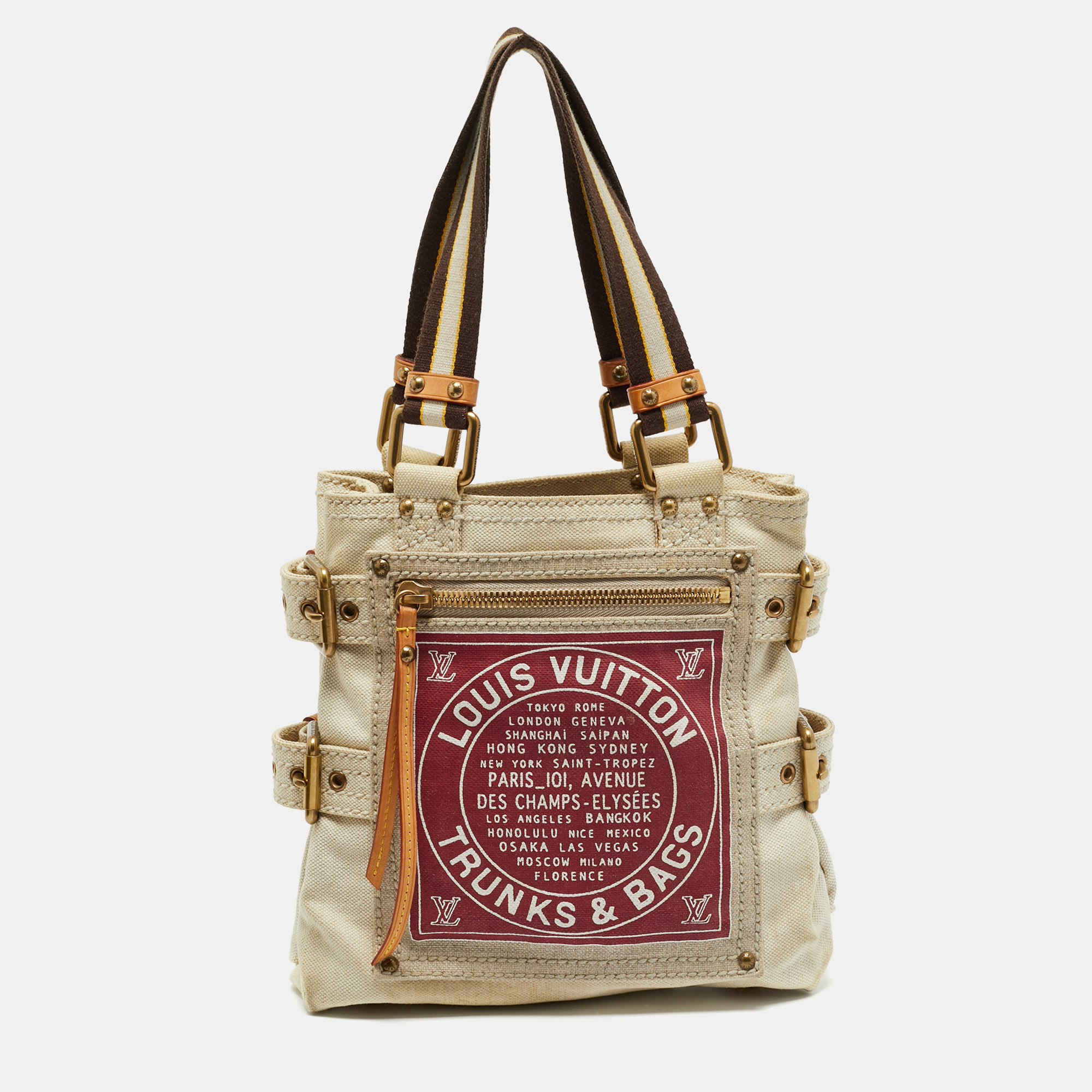 

Louis Vuitton Red Canvas Globe Cabas PM Bag, Beige