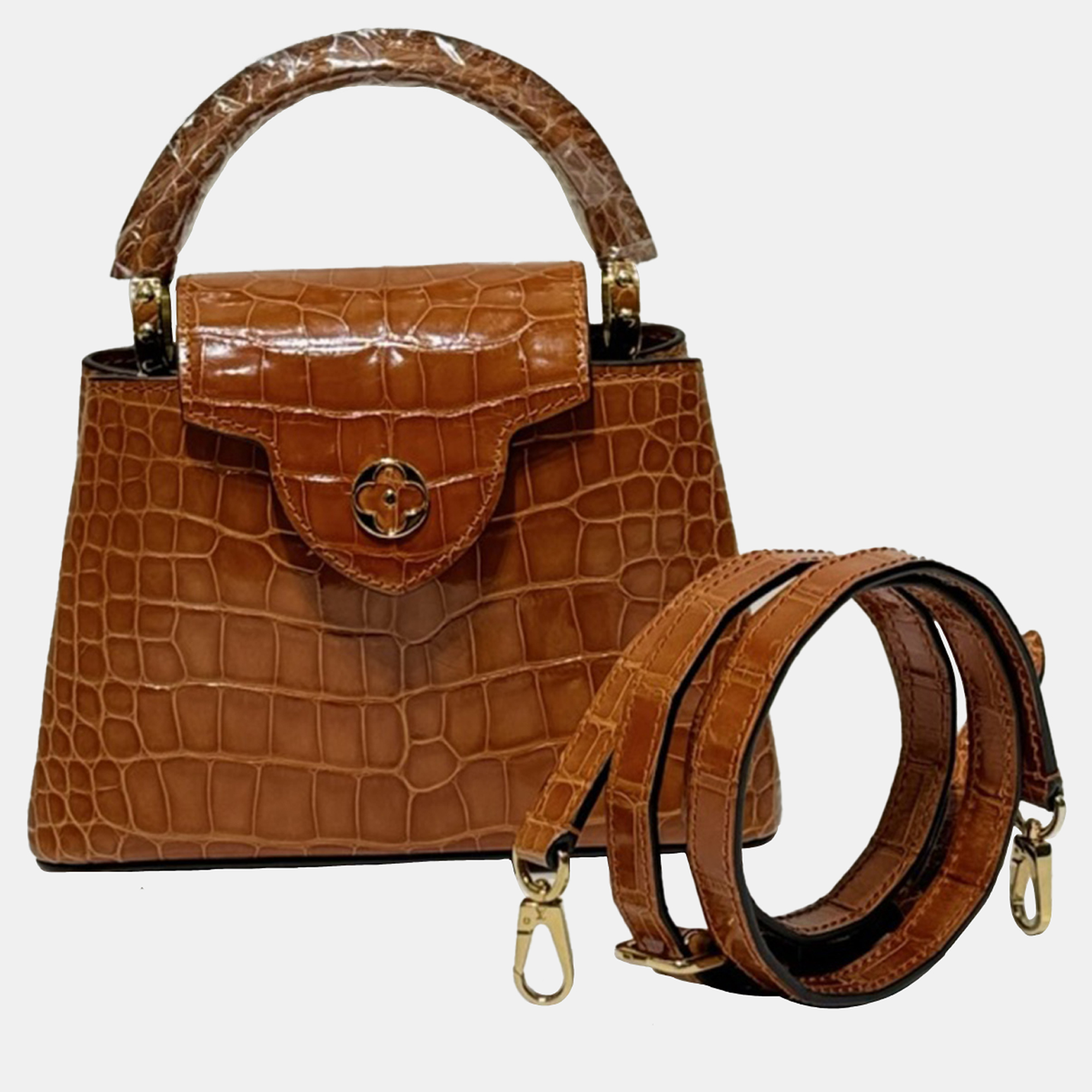 

Louis Vuitton Capucines Mini Crocodile Top Handle Bag, Brown
