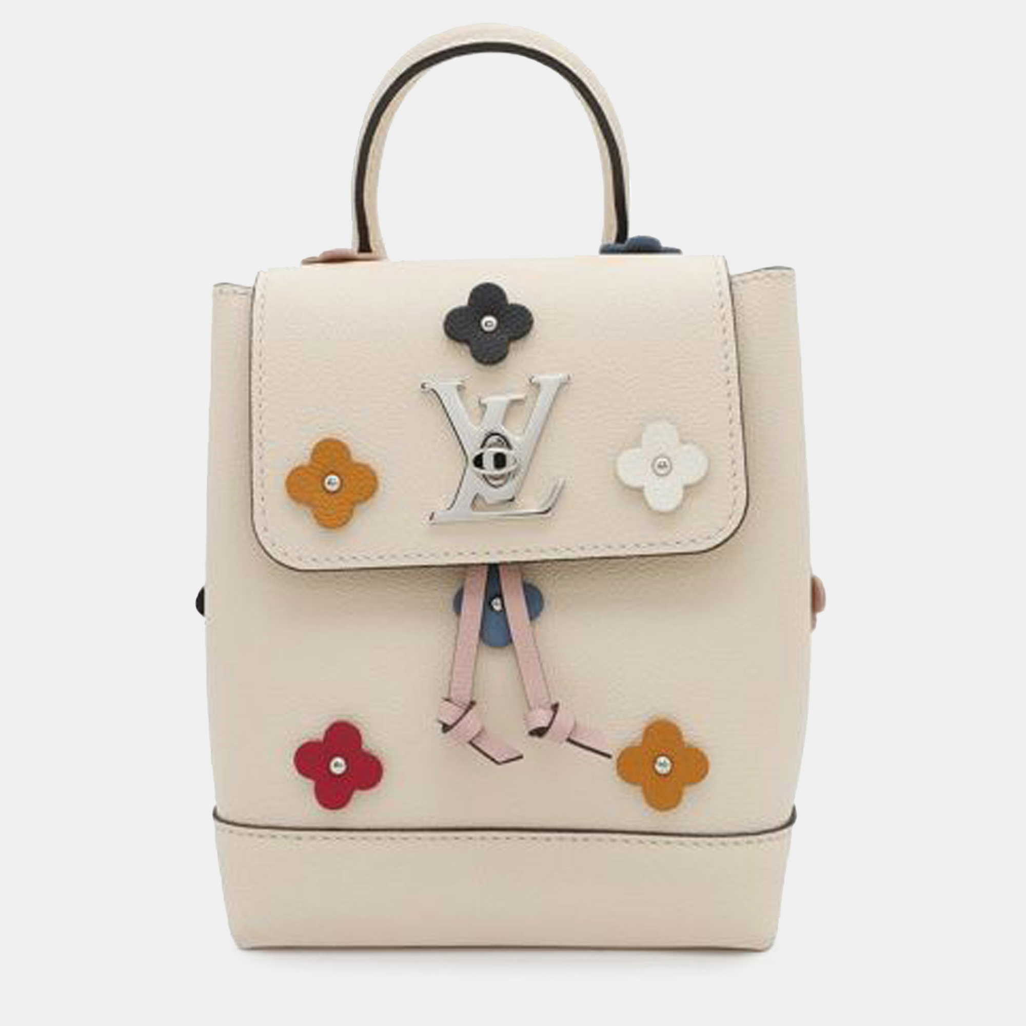 

Calfskin Flowers Mini Lockme Backpack, Pink