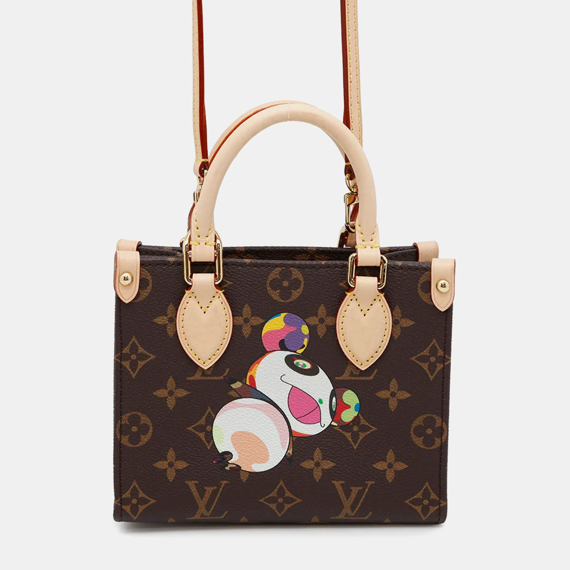 

Louis Vuitton Onthego BB Pink Panda Takashi Murakami Monogram Canvas Tote Bag, Brown