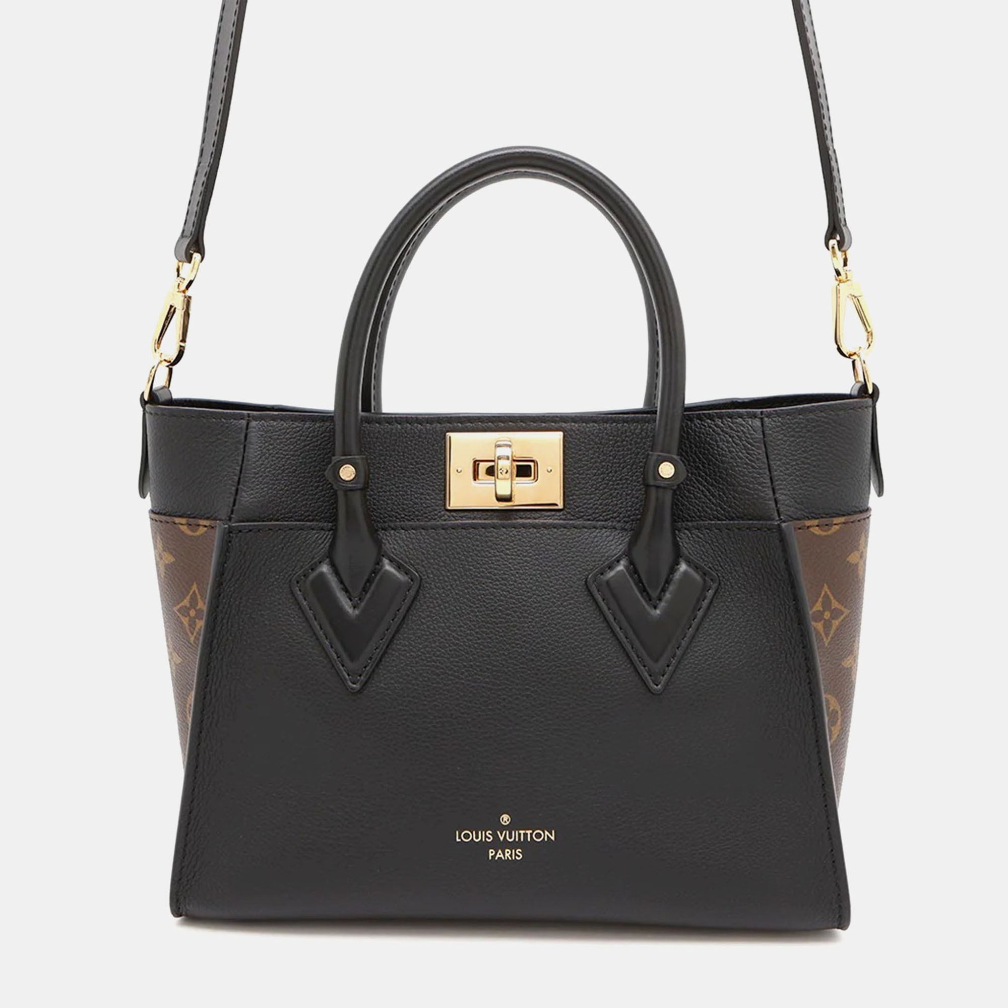 

Louis Vuitton On My Side PM Noir Monogram Calf Leather Satchel Bag, Black