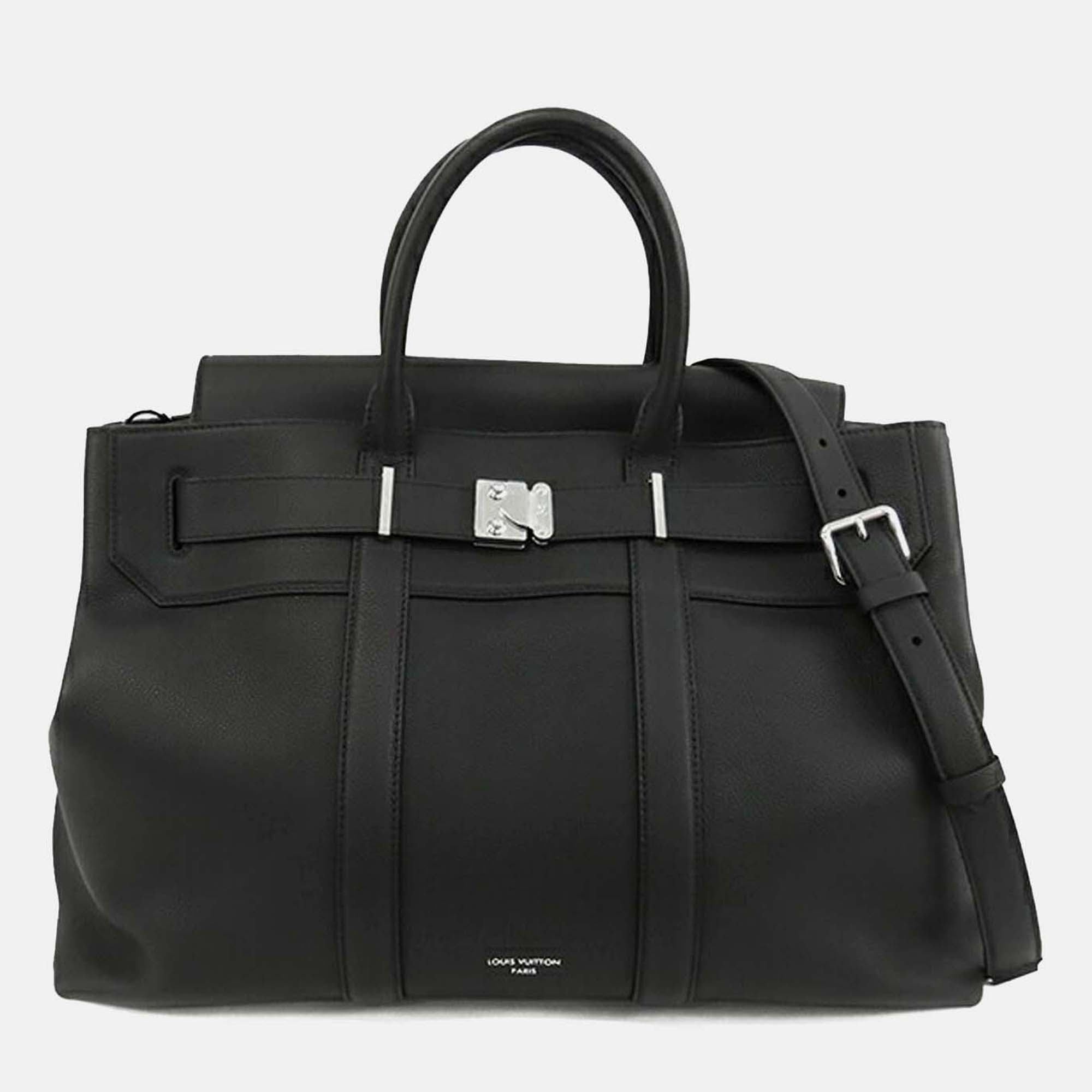 

Louis Vuitton Black Cuir Millesime Georges Tote GM