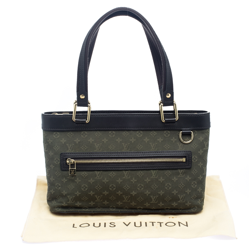 Louis Vuitton Monogram Lucile GM Shoulder Bag Tote M92681 Green Dark Brown  Canvas Leather Women's LOUIS VUITTON