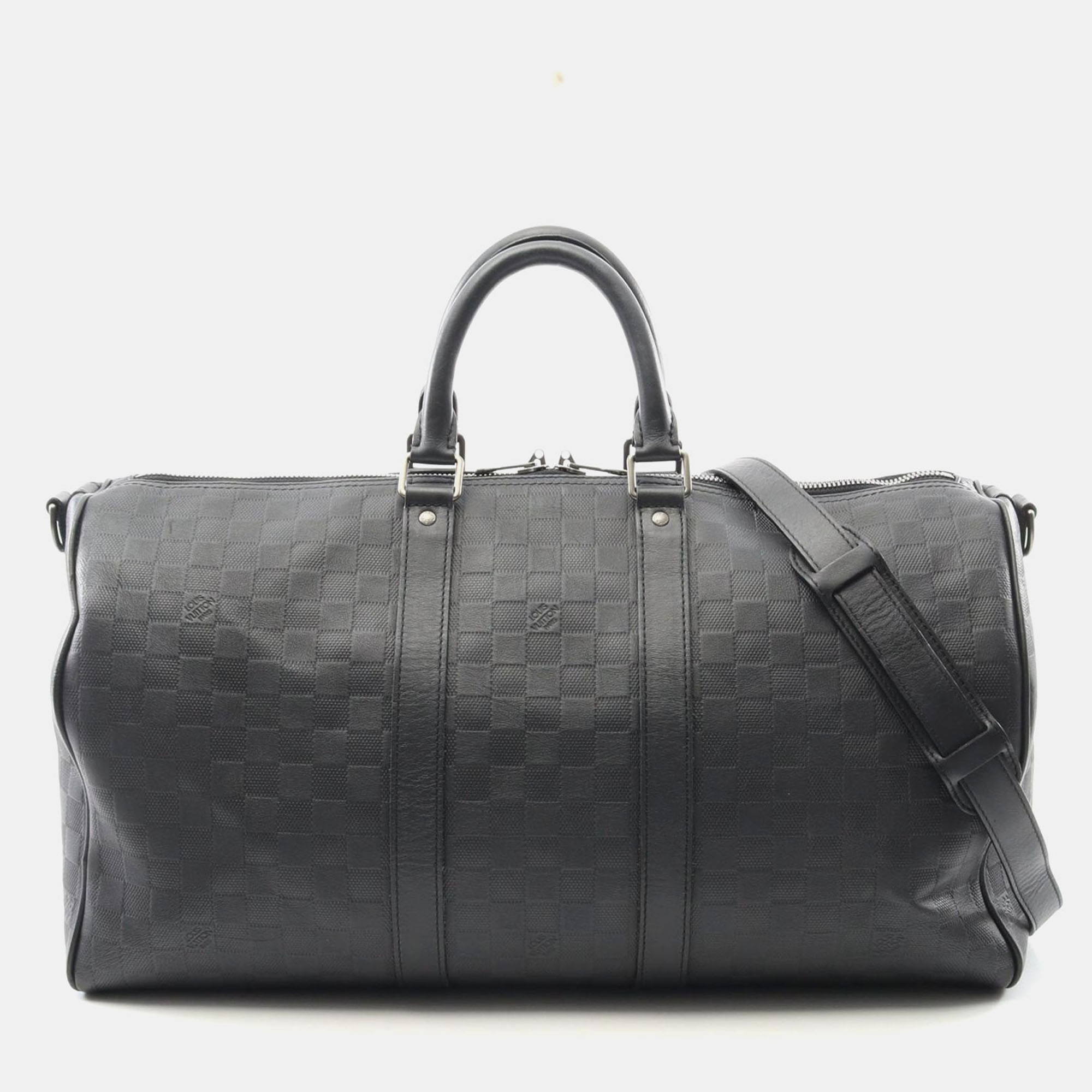 

Louis Vuitton Keepall Bandouliere 45 Black Damier Infini Leather Travel Bag