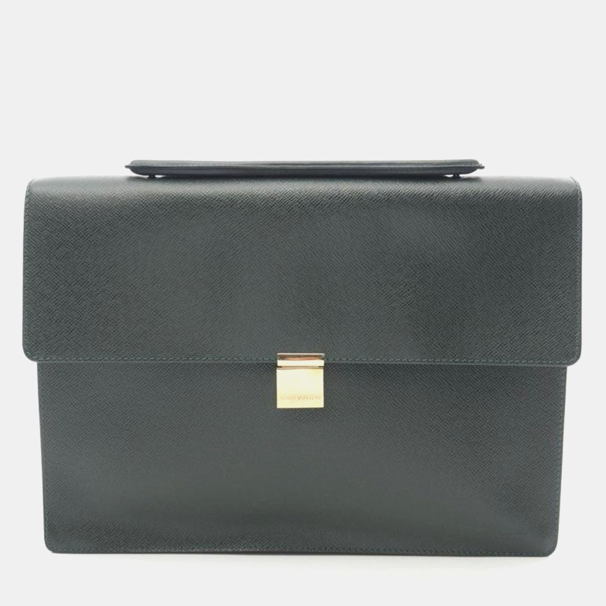 

Louis Vuitton Porte-Document Angara Green Taiga Leather Briefcase