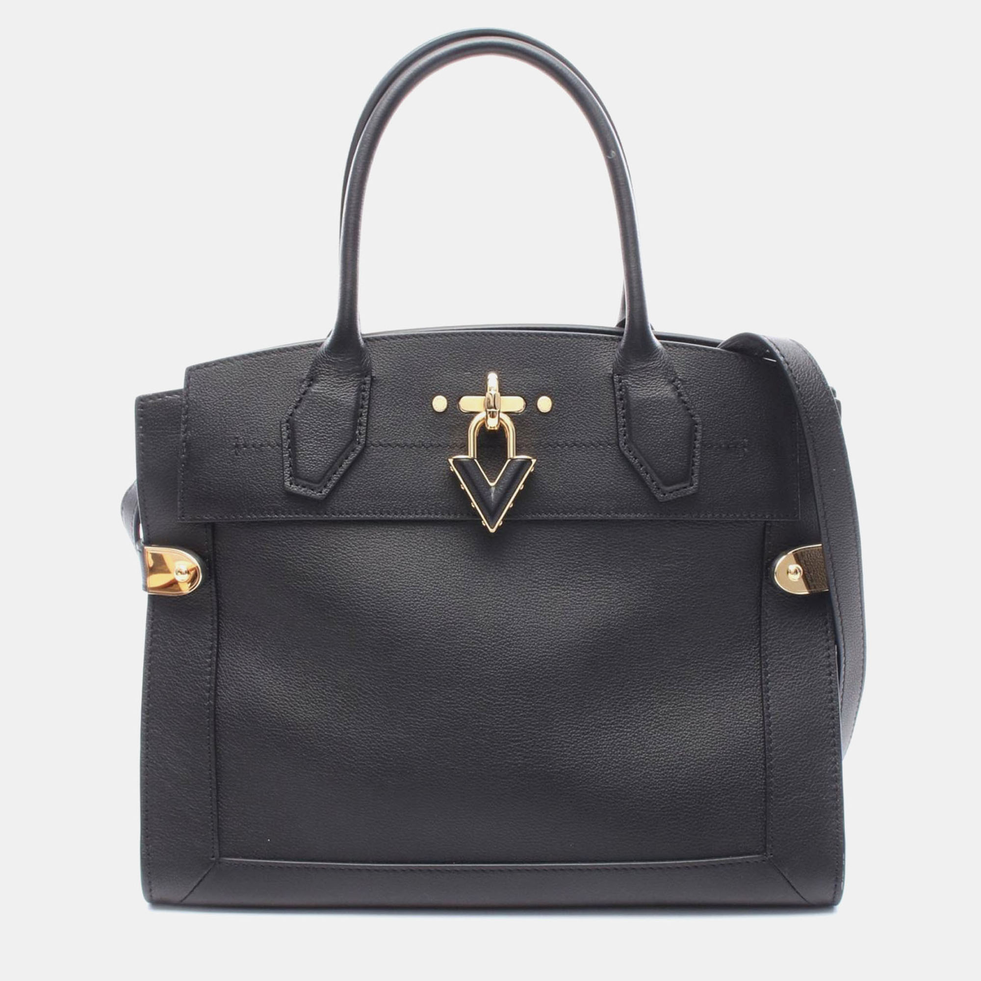 

Louis Vuitton Steamer Mm Shoulder Handbag Calfskin Black