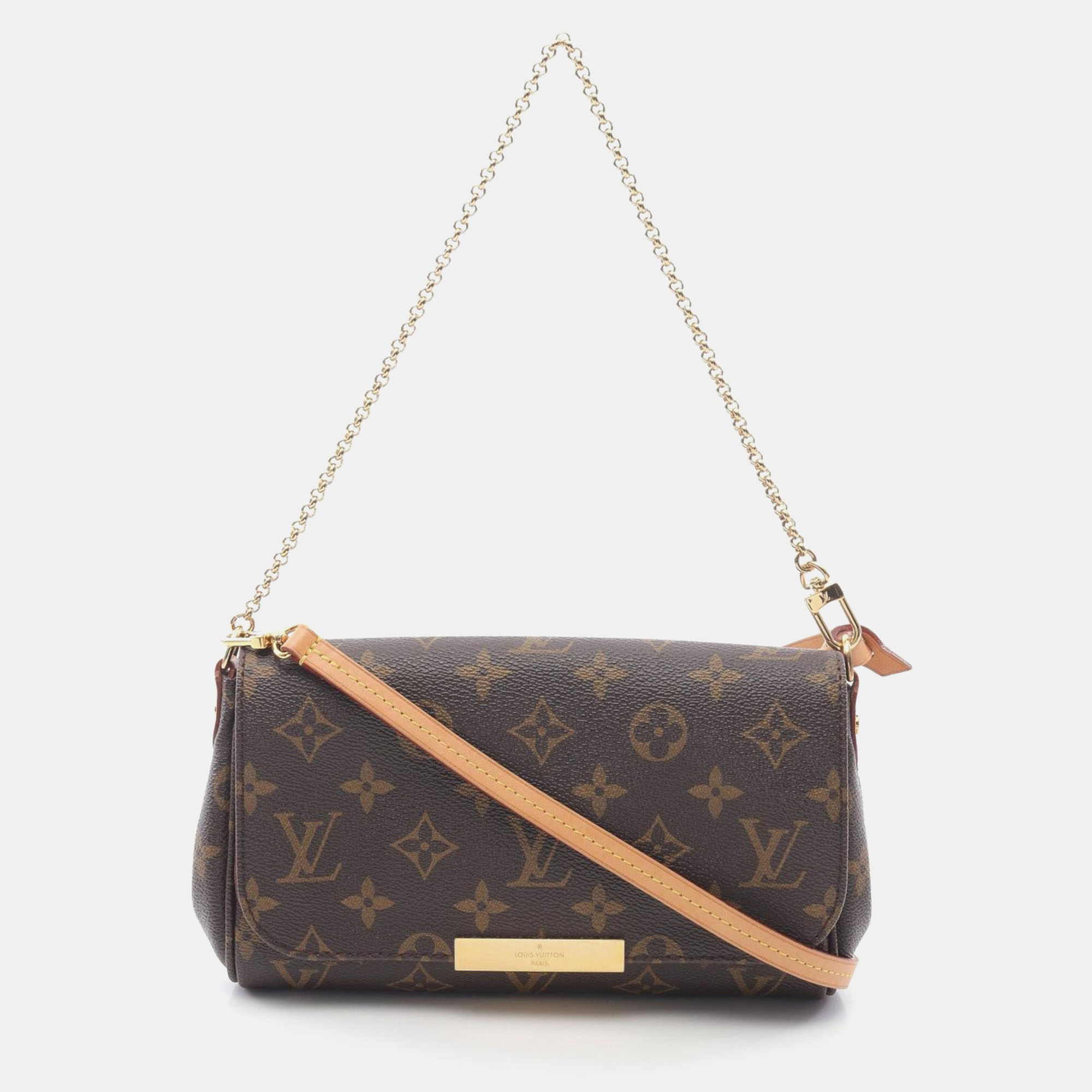 

Louis Vuitton Favorite Pm Chain Crossbody Sholuder Handbag Clutch Canvas, Brown