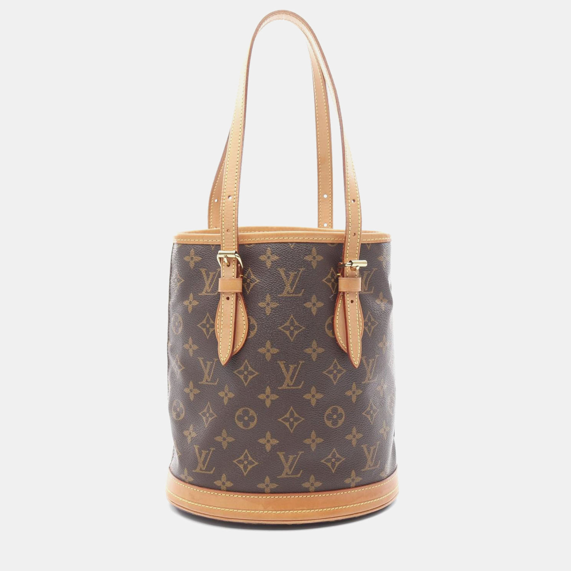 

Louis Vuitton Bucket Pm Shoulder Tote Bag Monogram Canvasr Brown