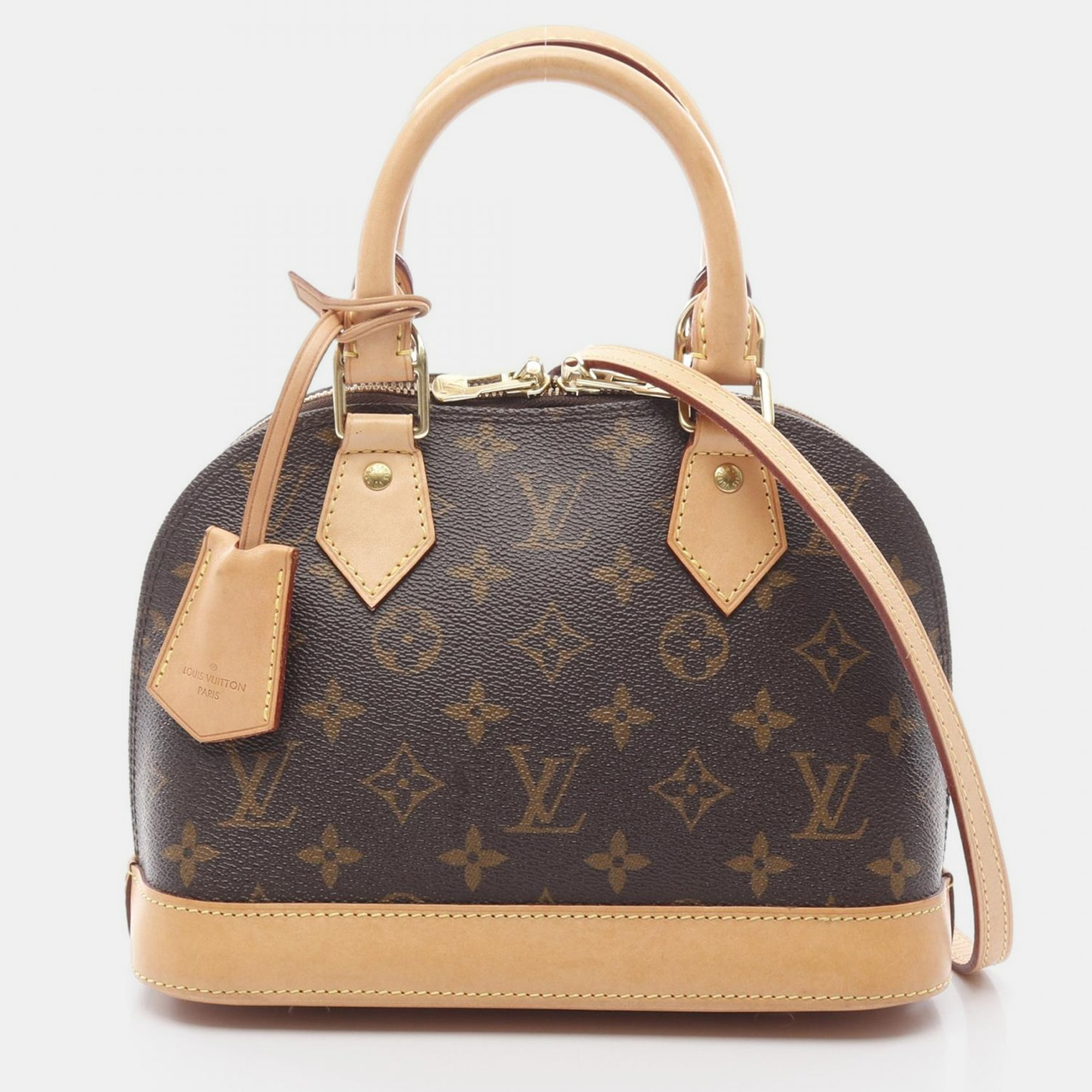 

Louis Vuitton Alma BB Brown Monogram Leather Satchel Bag