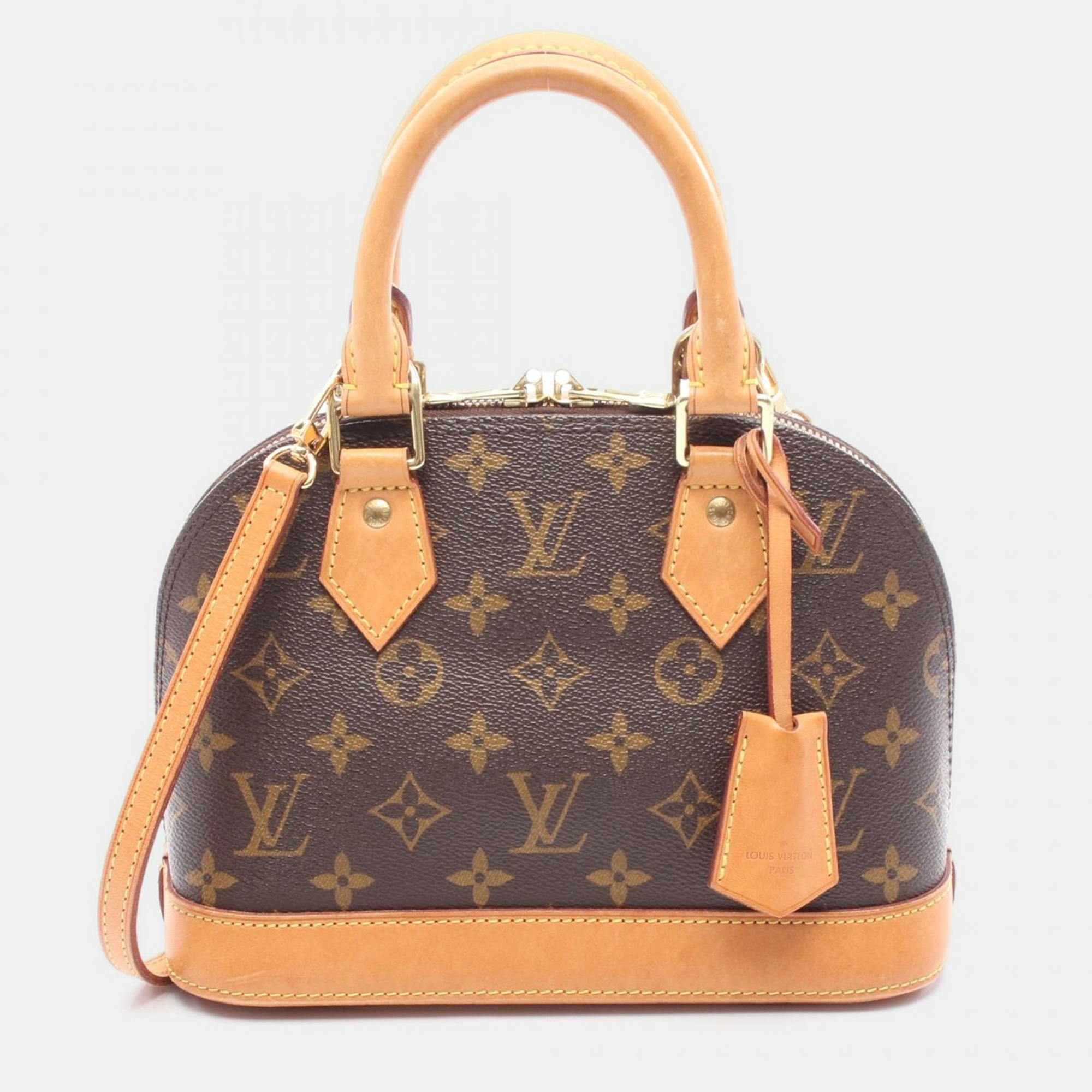 

Louis Vuitton Alma BB Brown Monogram Leather Satchel Bag