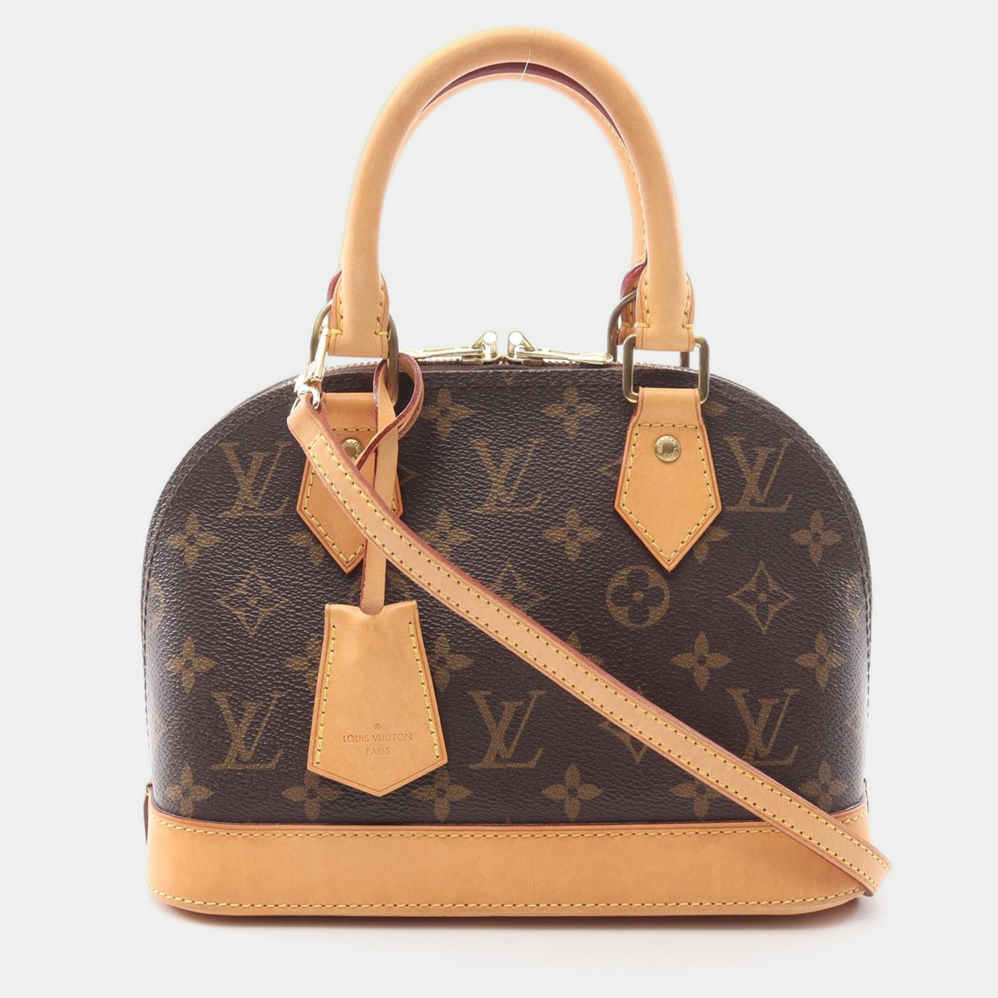 

Louis Vuitton Alma BB Brown Monogram Leather Satchel Bag
