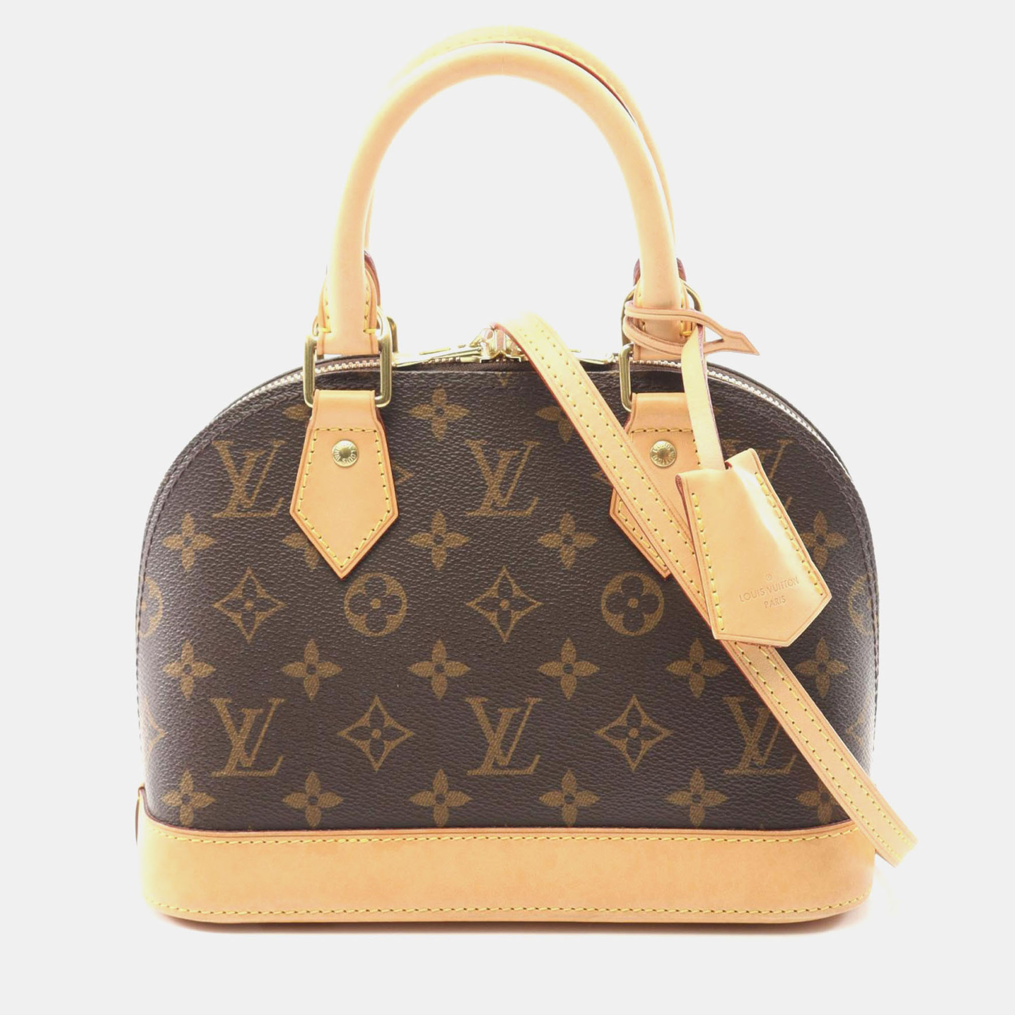 

Louis Vuitton Alma BB Brown Monogram Leather Satchel Bag