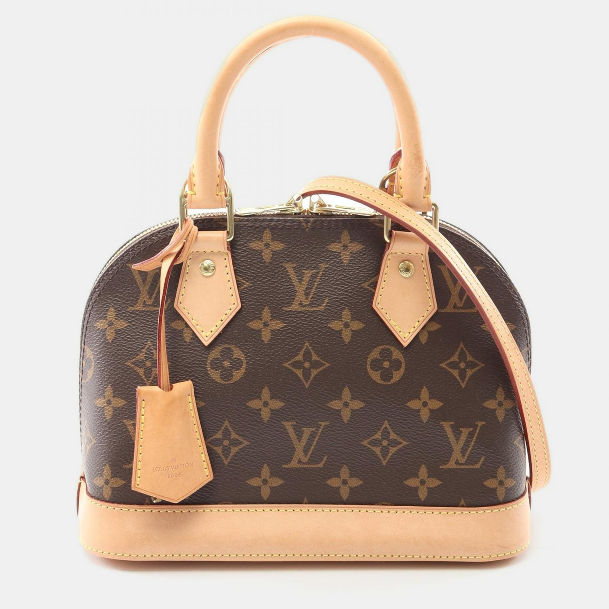 

Louis Vuitton Alma BB Brown Monogram Leather Satchel Bag