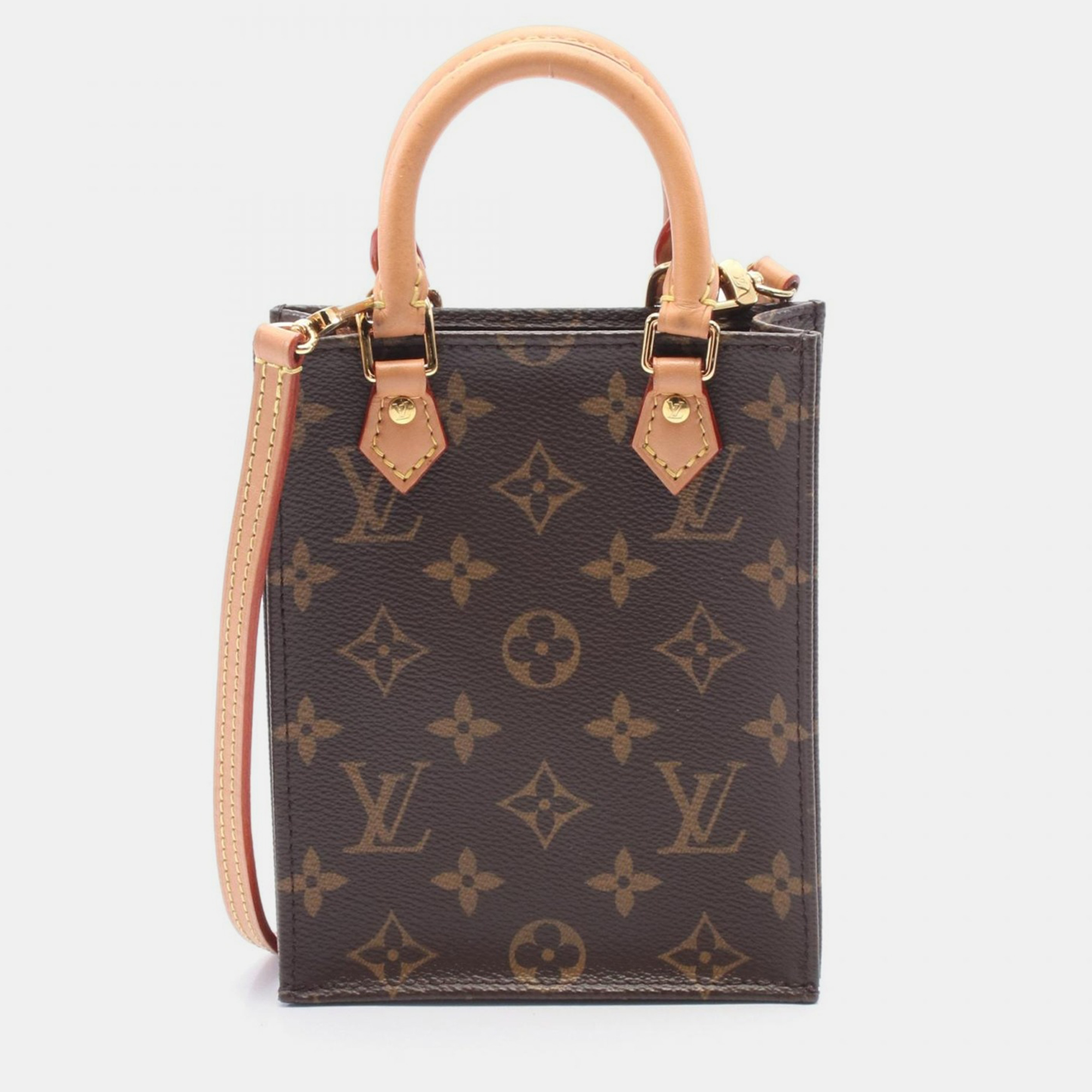 

Louis Vuitton Sac Plat Petite Brown Monogram Canvas Bag
