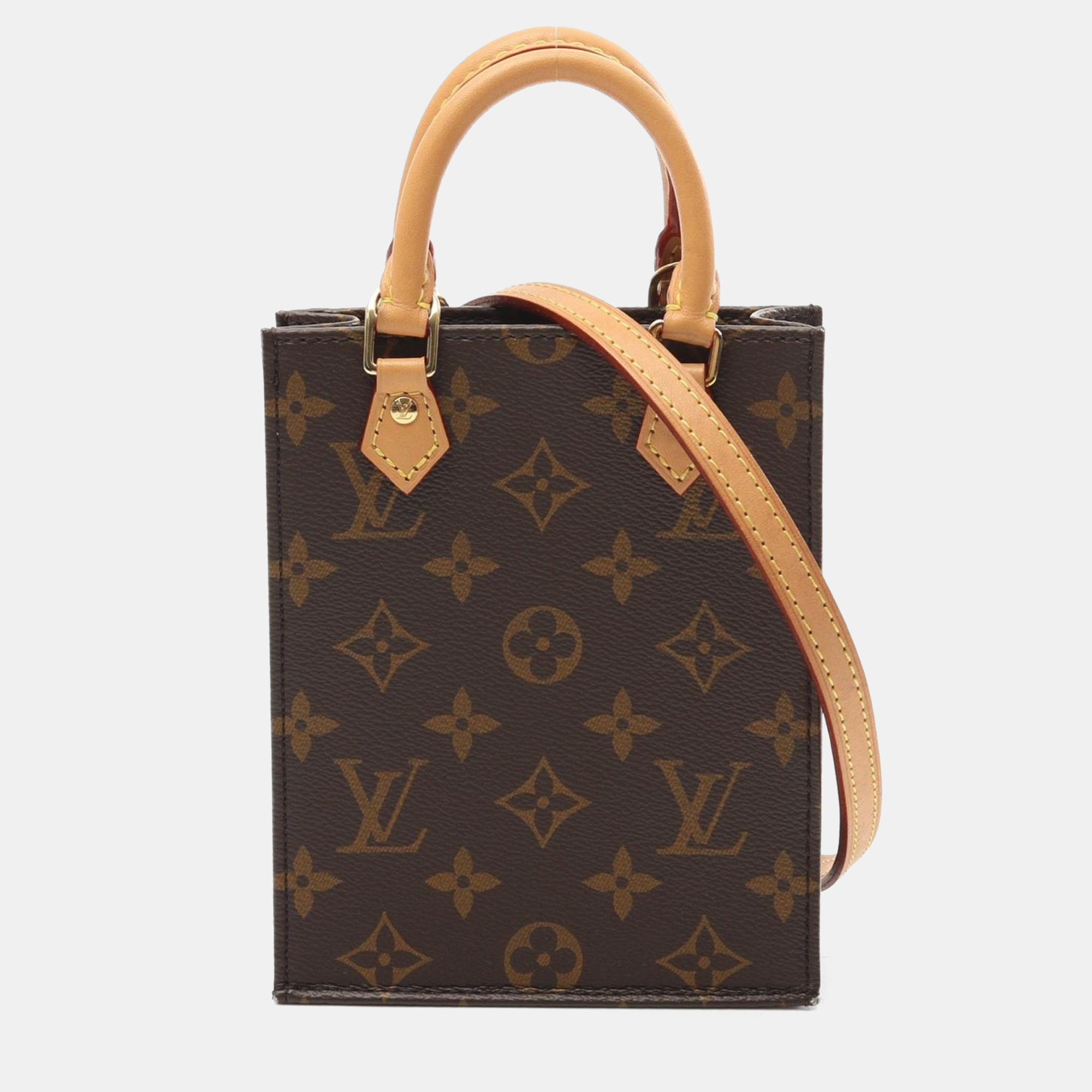 

Louis Vuitton Sac Plat Petite Brown Monogram Canvas Bag