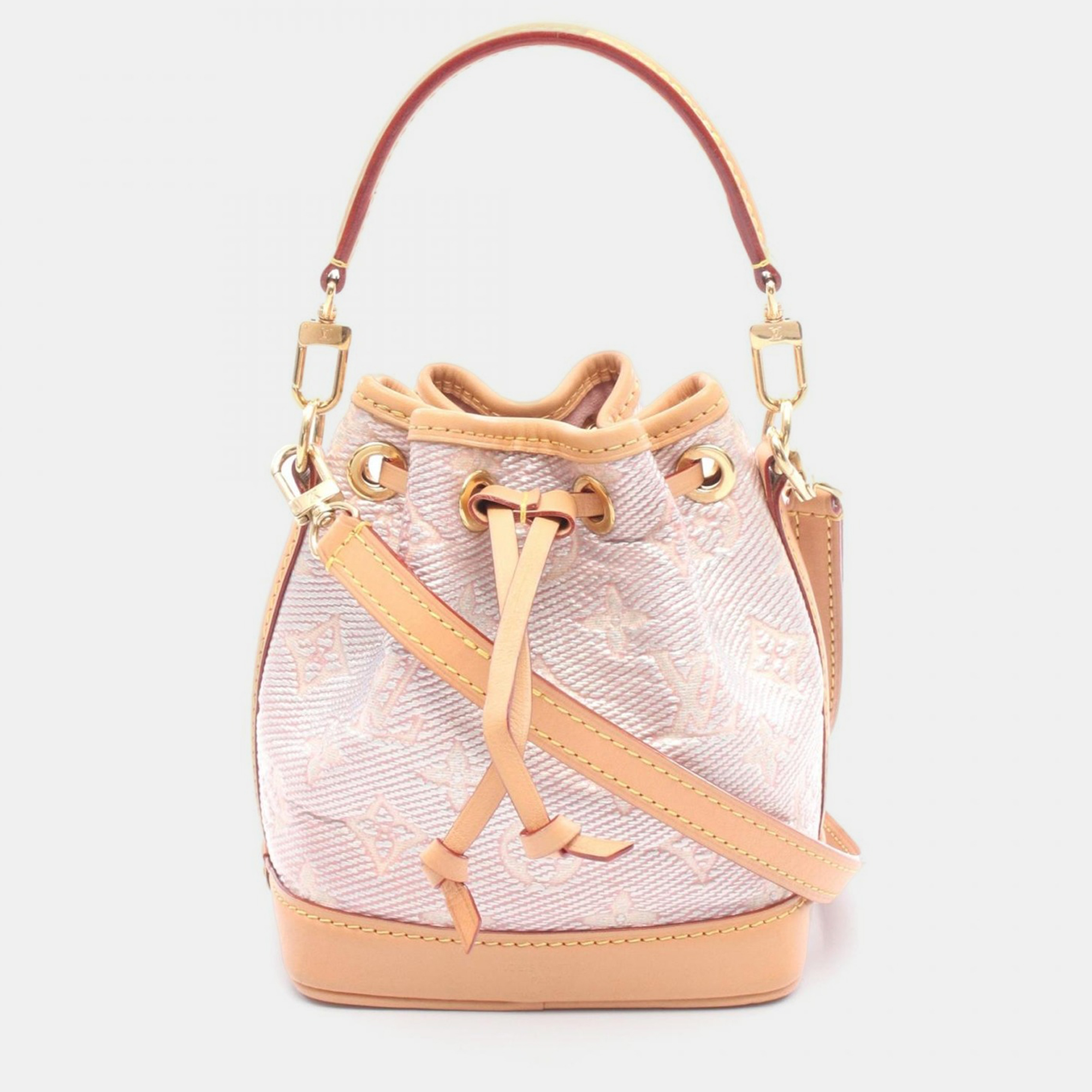 

Louis Vuitton Nano Noe Pink Monogram Laminated Jacquard Shoulder Bag, Brown