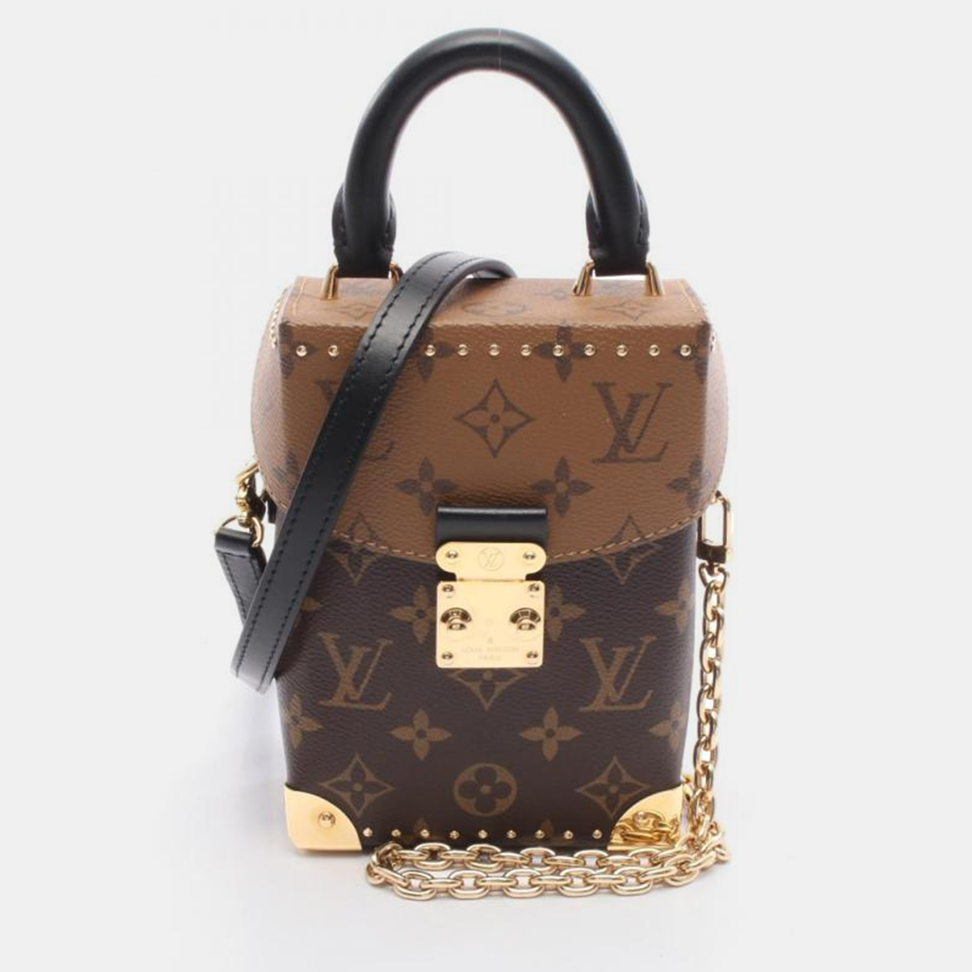 

Louis Vuitton Canvas Box Monogram Reverse Shoulder Bag, Brown