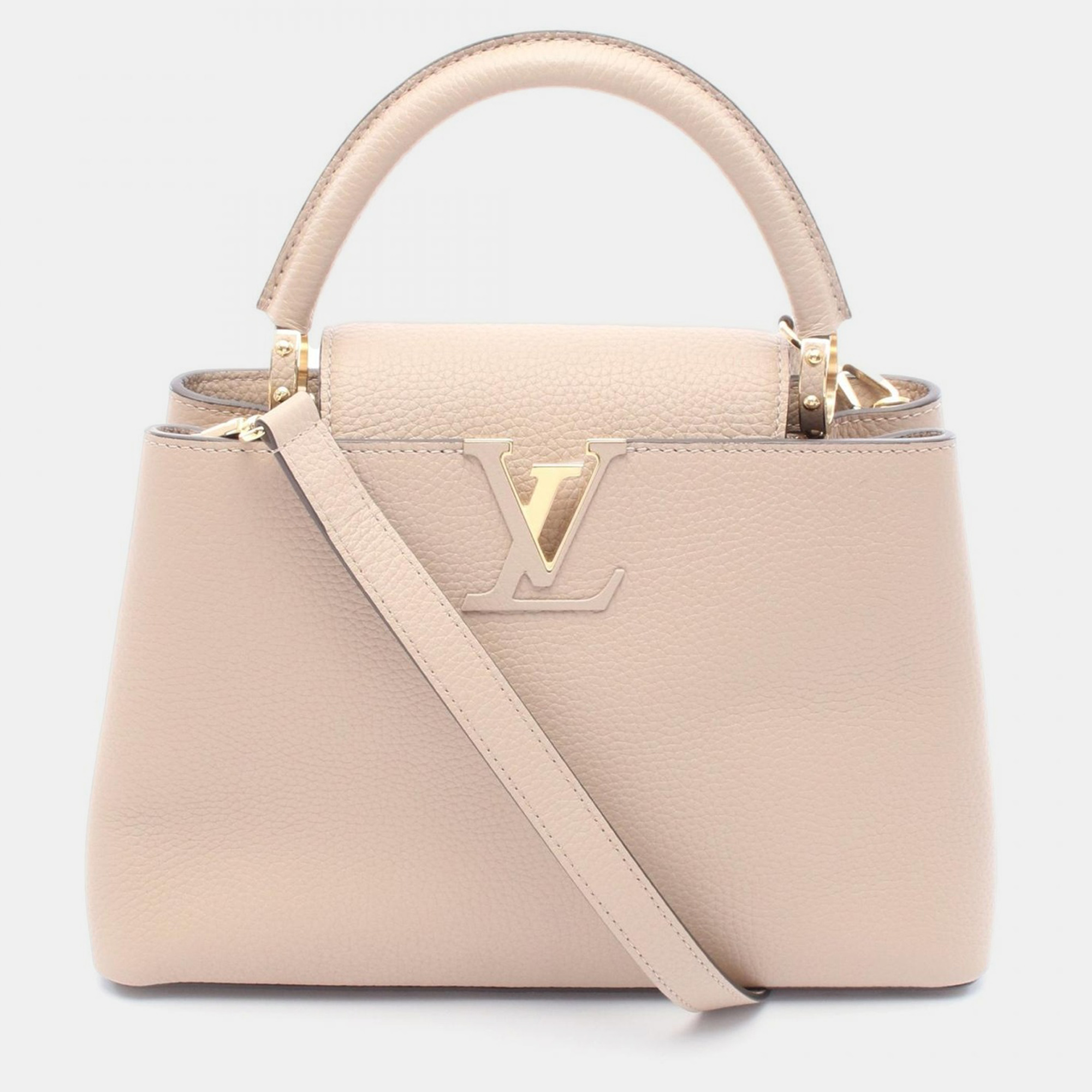 

Louis Vuitton Capucine MM Beige Galet Leather Shoulder Bag