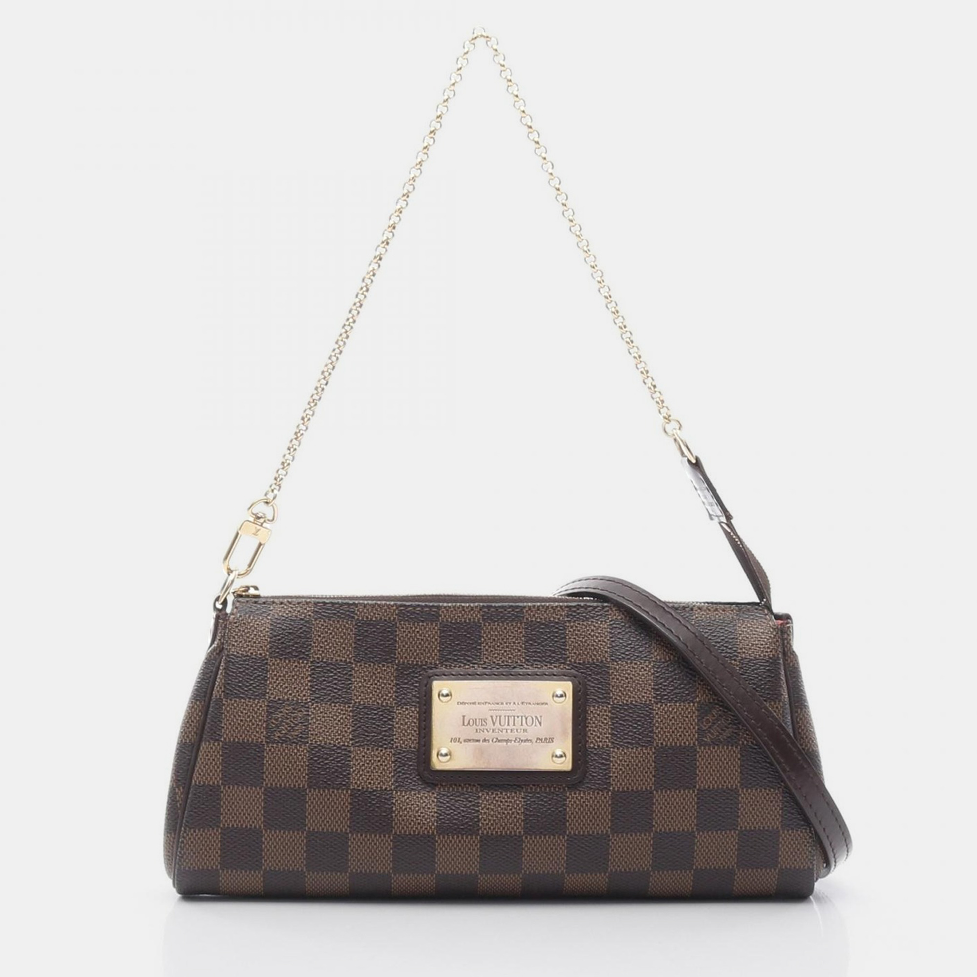 

Louis Vuitton Eva Damier Ebene Chain Shoulder Bag, Brown