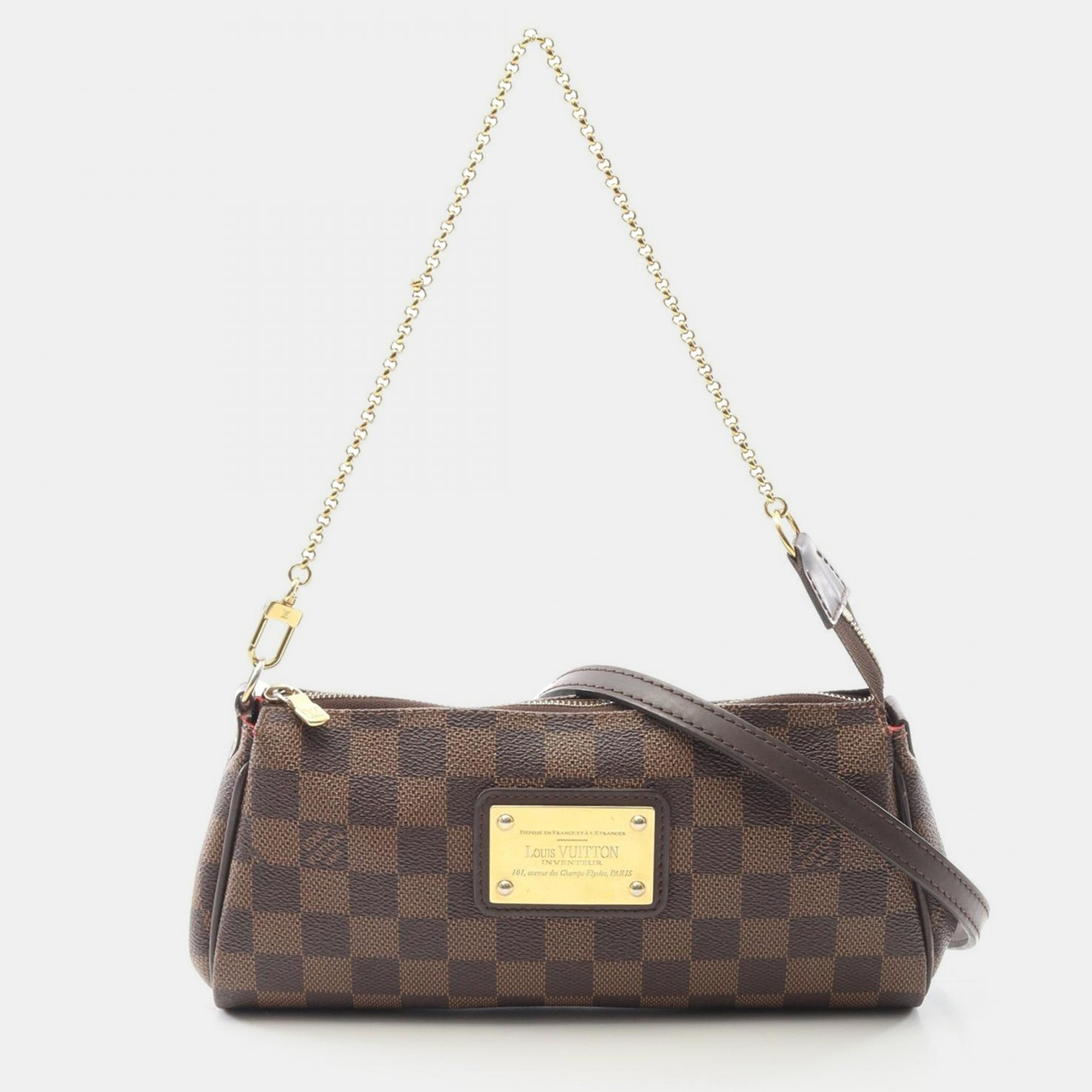 

Louis Vuitton Eva Damier Ebene Chain Shoulder Bag, Brown