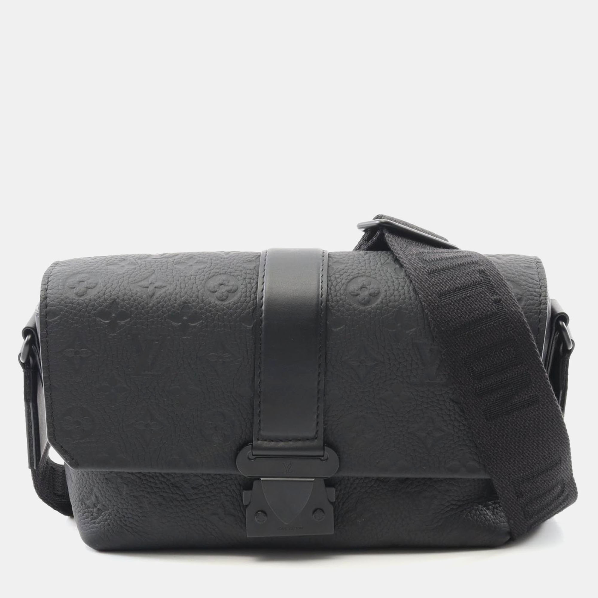 

Louis Vuitton  Cape Messenger Blue Monogram Taurillon Clemence Messenger Bag, Black
