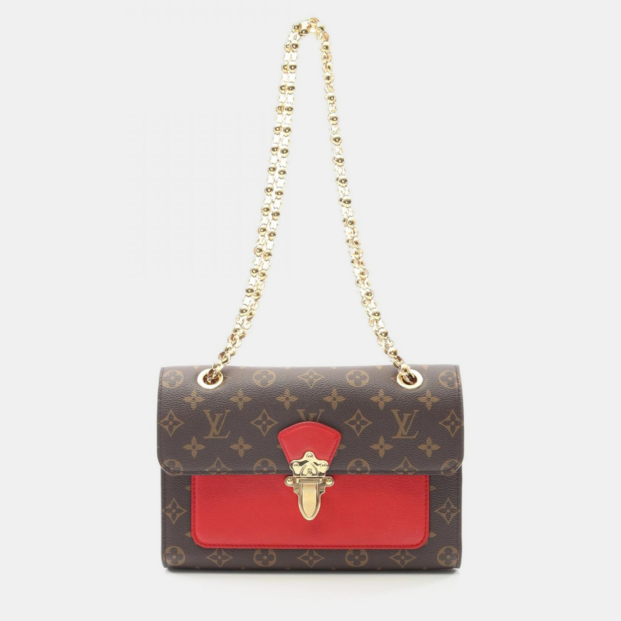 

Louis Vuitton Victoire Cerise Monogram Canvas Chain Shoulder Bag, Brown