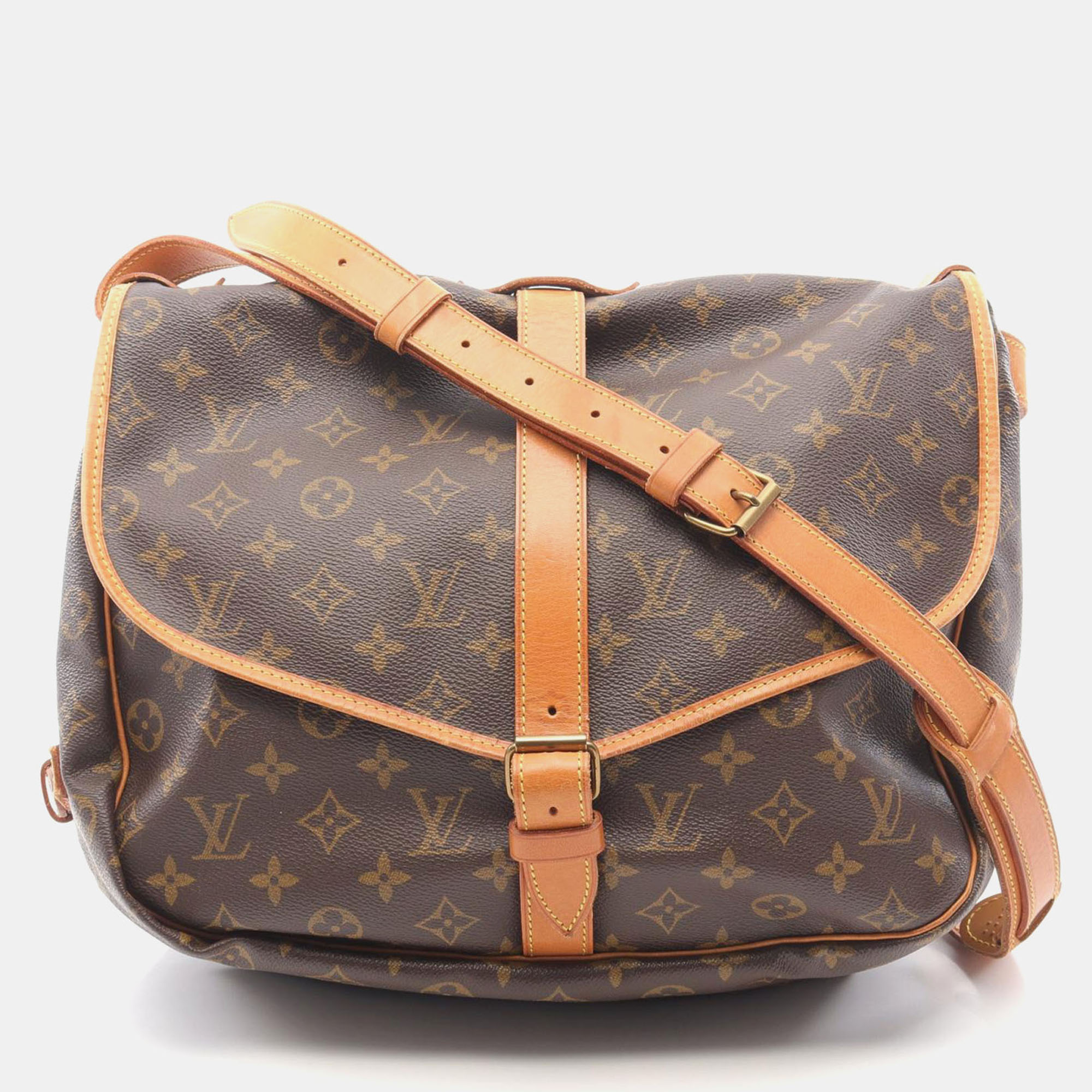 

Louis Vuitton Saumur 35 Brown Monogram Leather Crossbody Bag