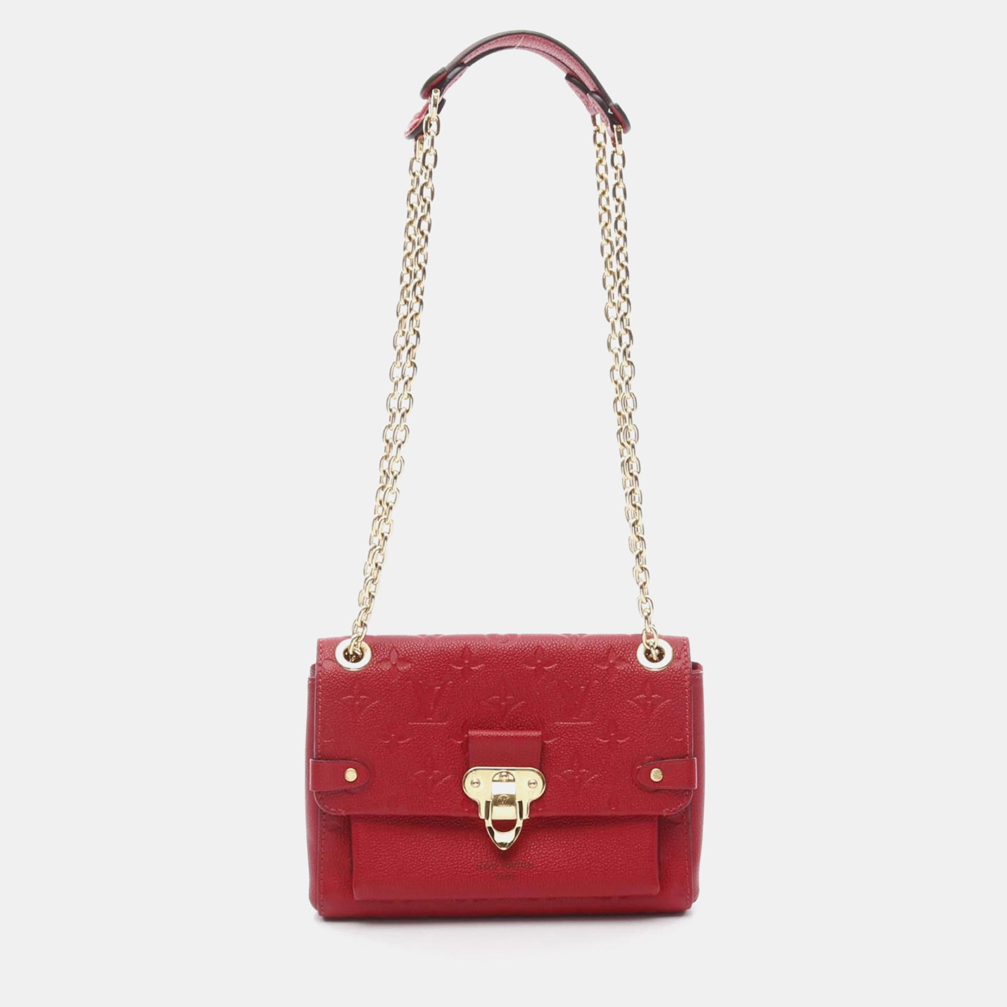 

Louis Vuitton Vavin BB Cerise Monogram Empreinte Leather Chain Shoulder Bag, Red