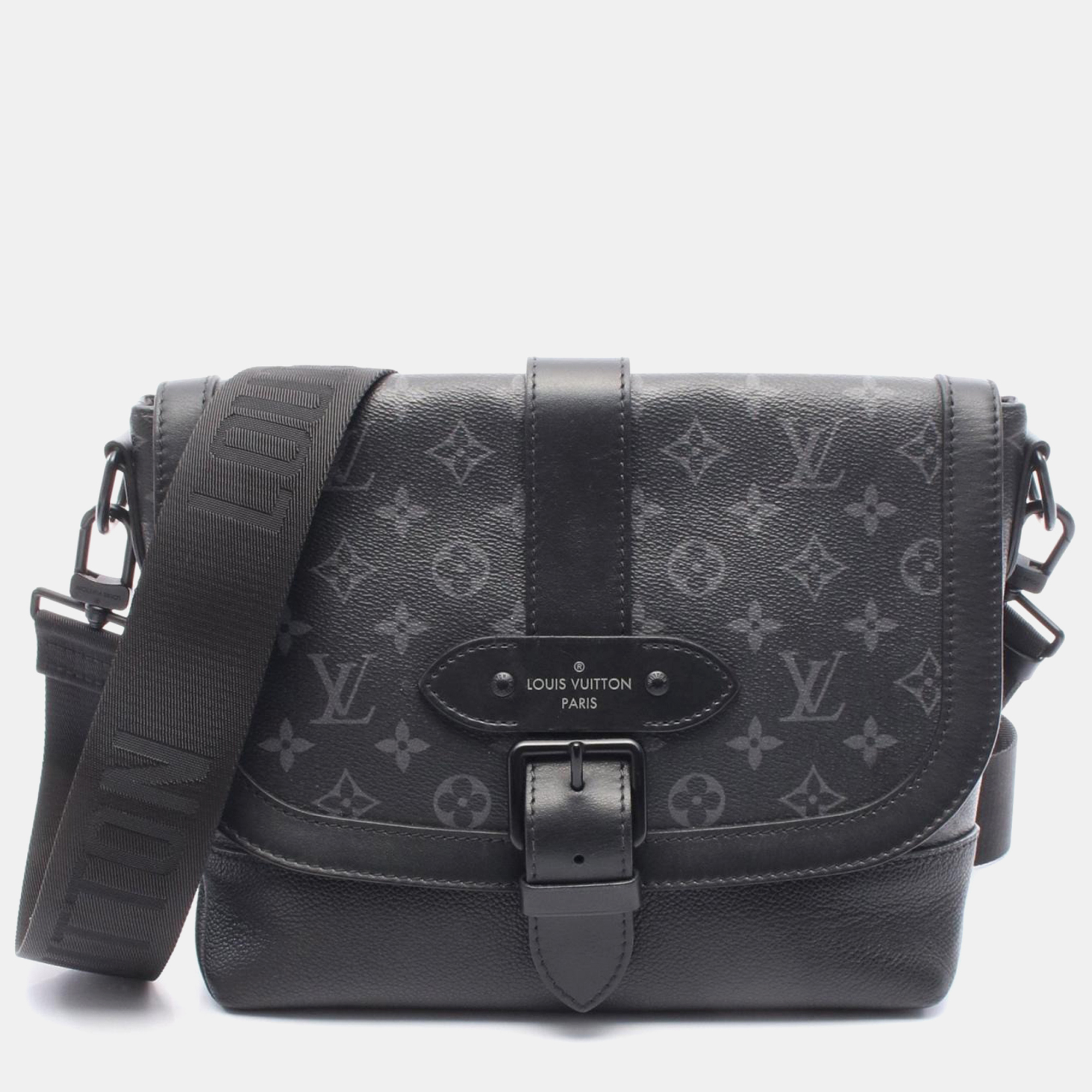

Louis Vuitton Saumur Monogram Eclipse Canvas Shoulder Bag, Black