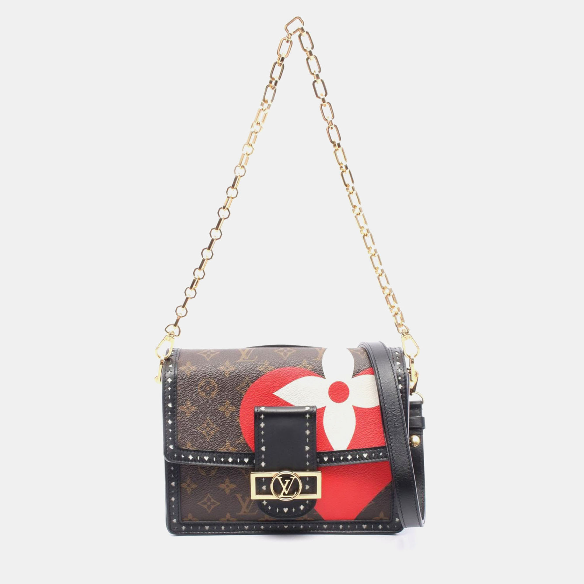 

Louis Vuitton Dauphine MM Game On Monogram Canvas Chain Shoulder Bag, Brown